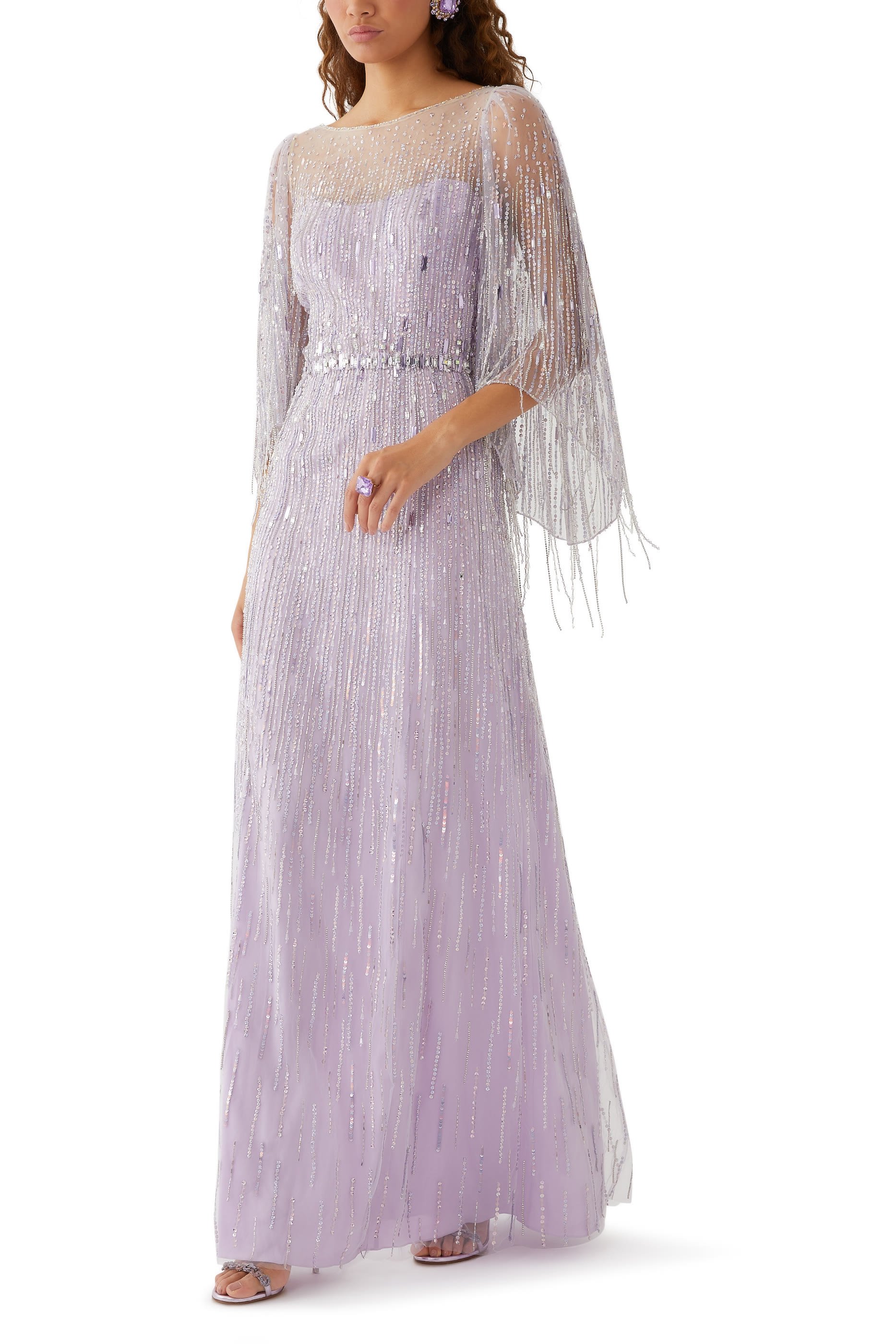 فستان سهرة رابسودي بتفاصيل زينة