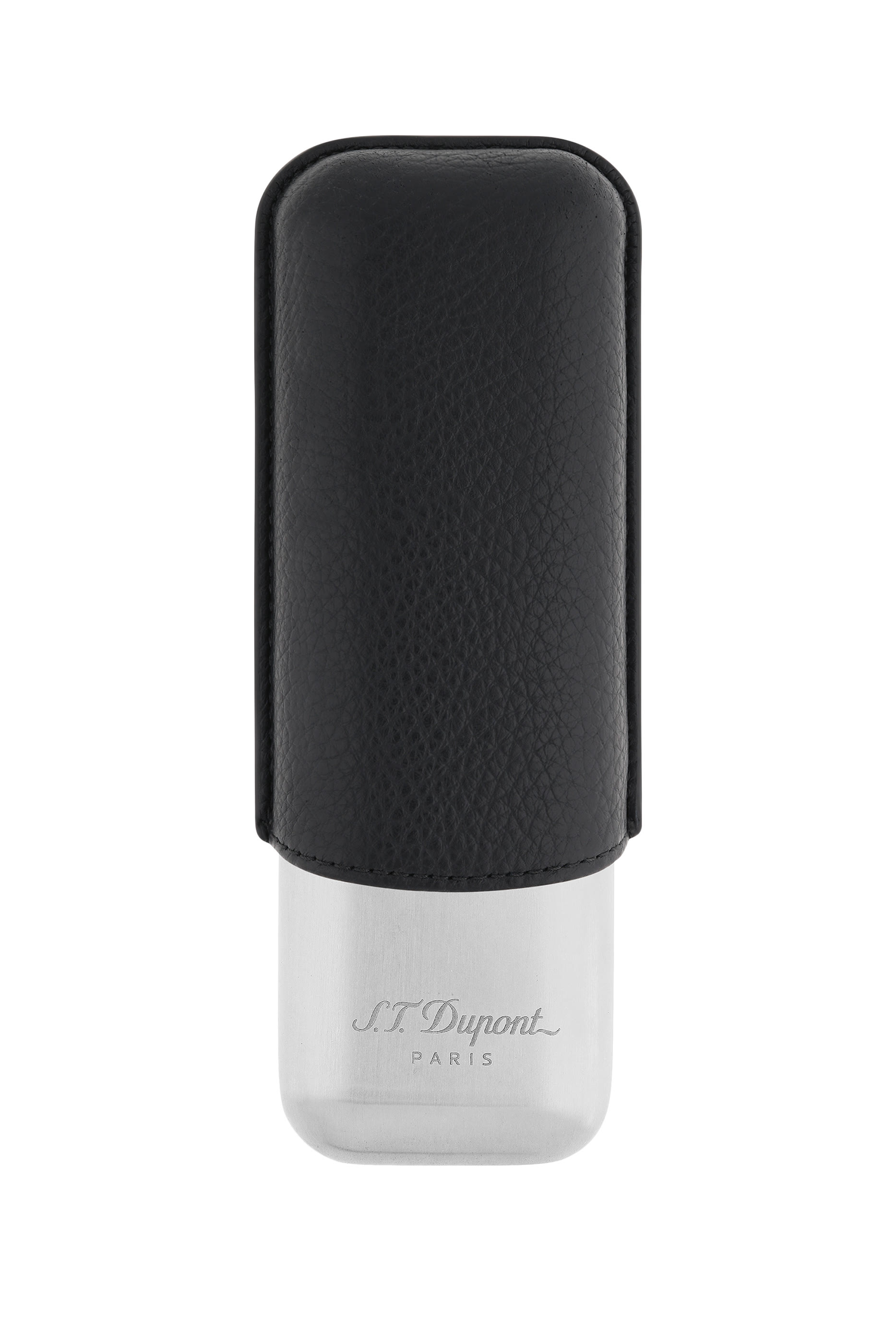 حافظة سيجار مزدوجة جلد بارز الملمس ومعدن