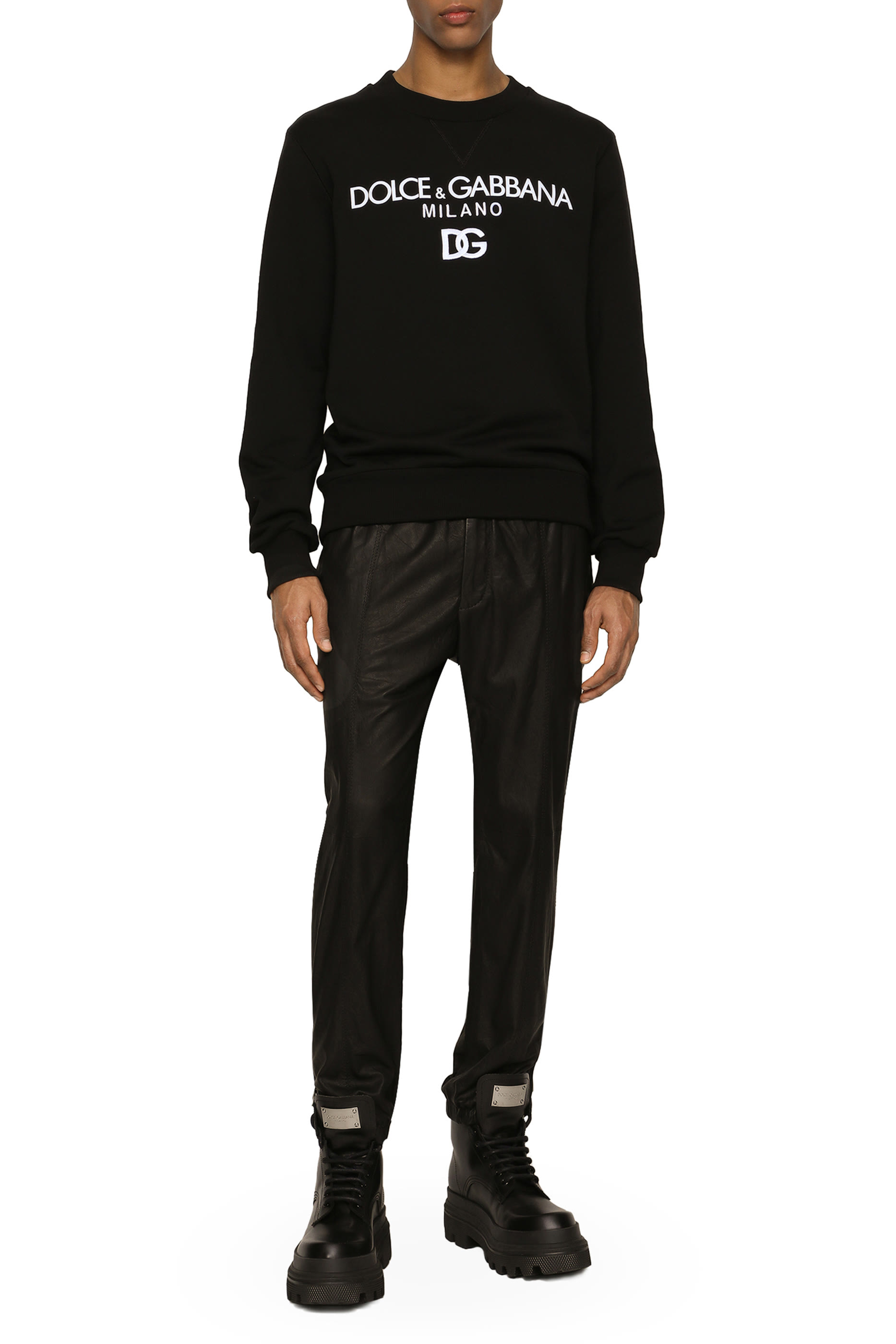 سويت شيرت جيرسيه بتطريز حرفي شعار الماركة