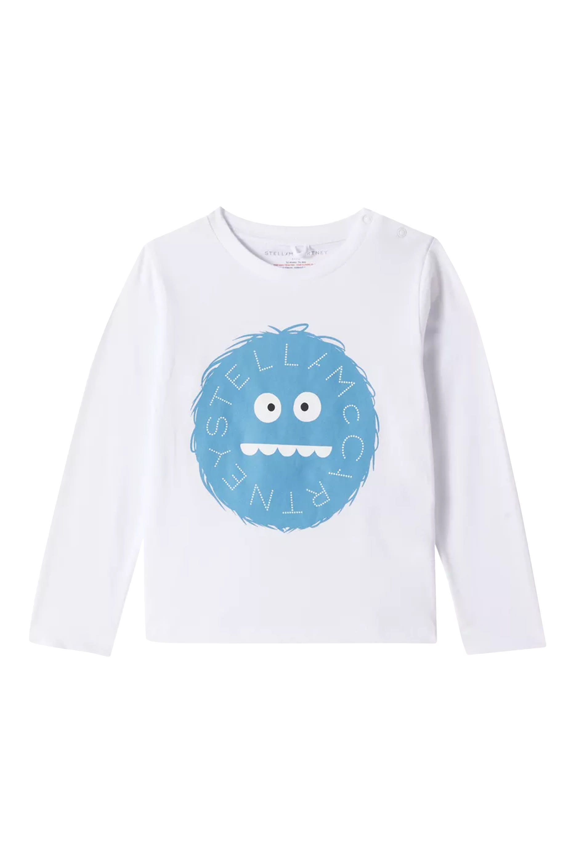 تيشيرت بأكمام طويلة وشعار الماركة للأطفال