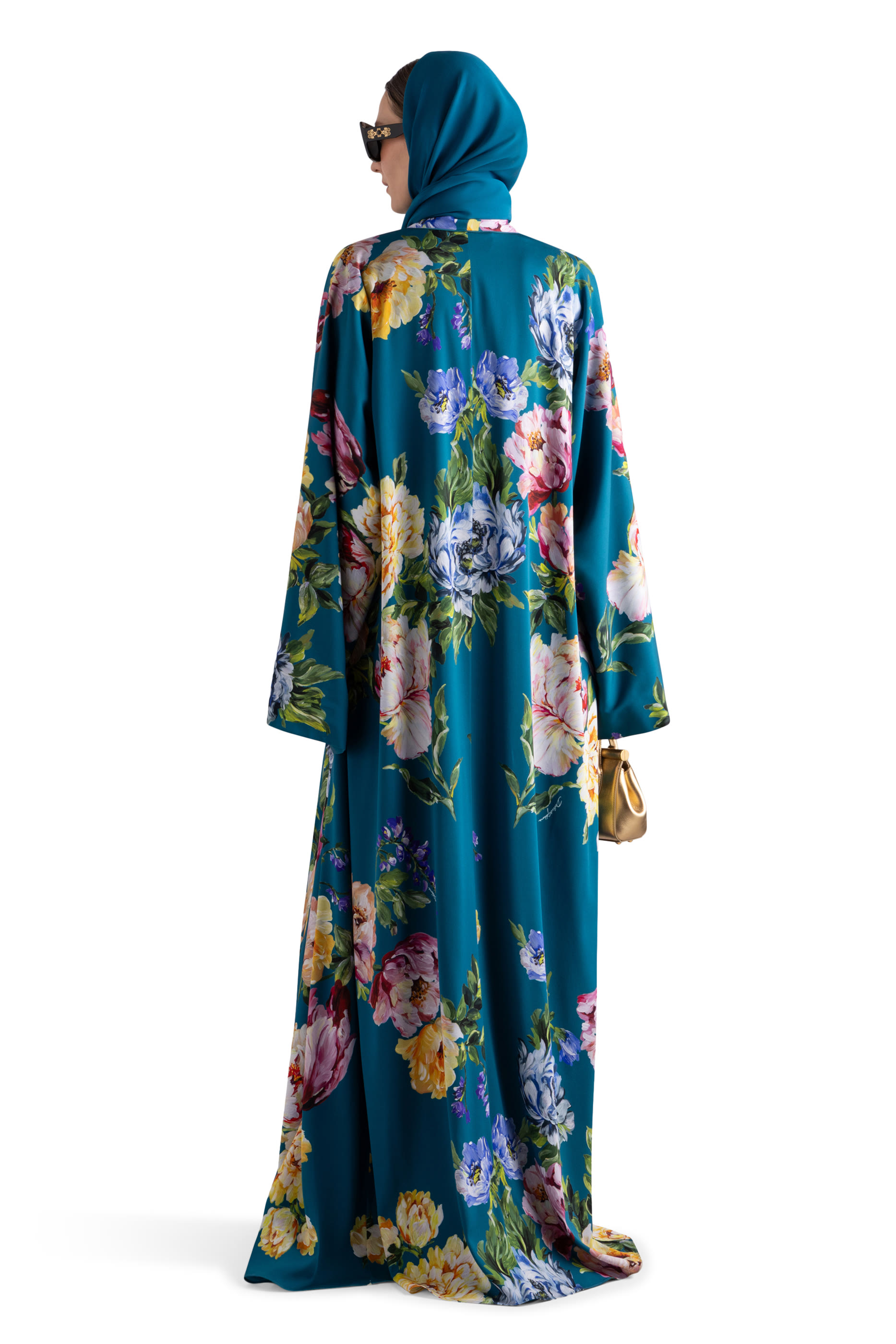 بنطال للبيت بنقشة فاوانيا حرير