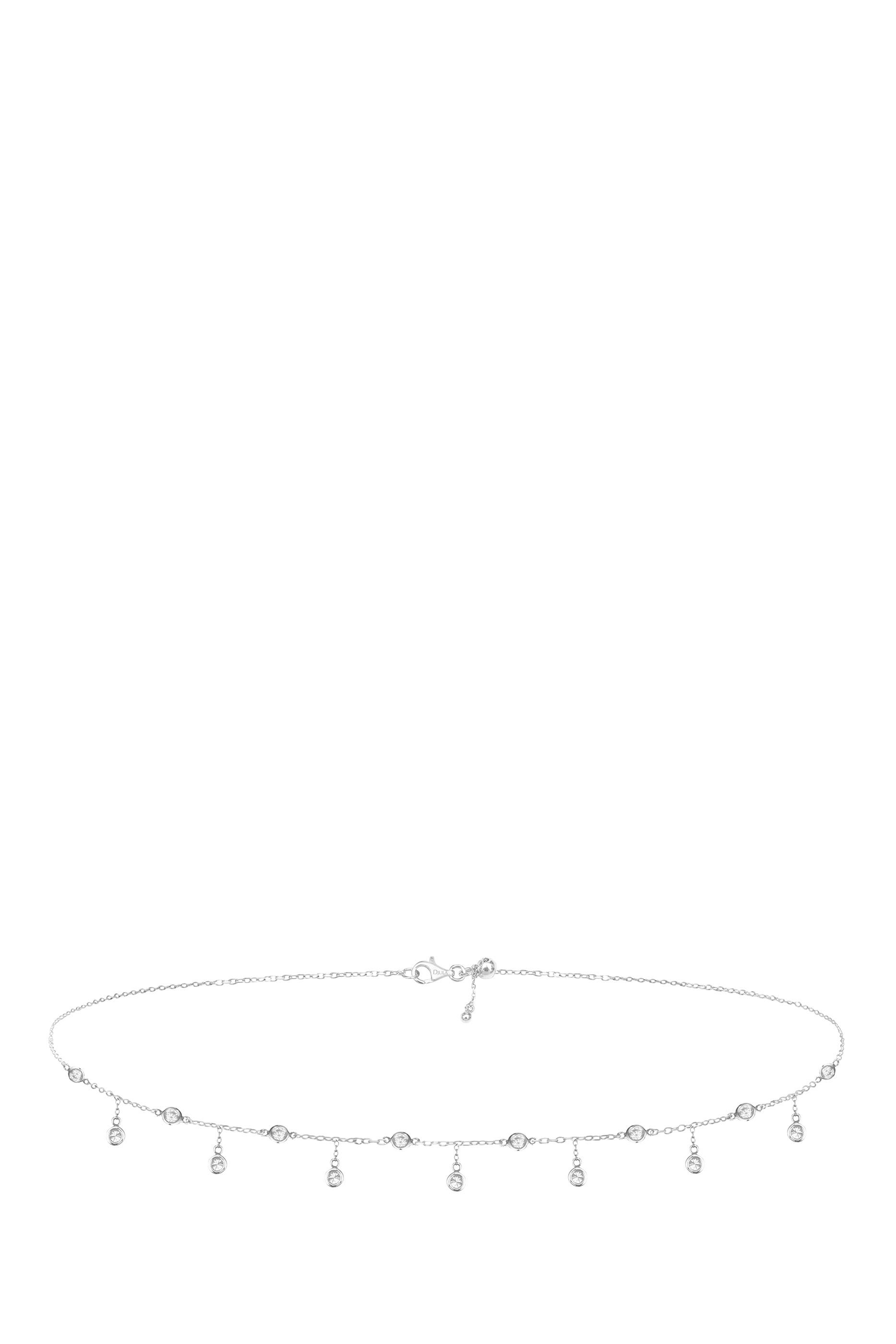 قلادة رقبة جيبسي مزينة بالماس، ذهب أبيض عيار 18