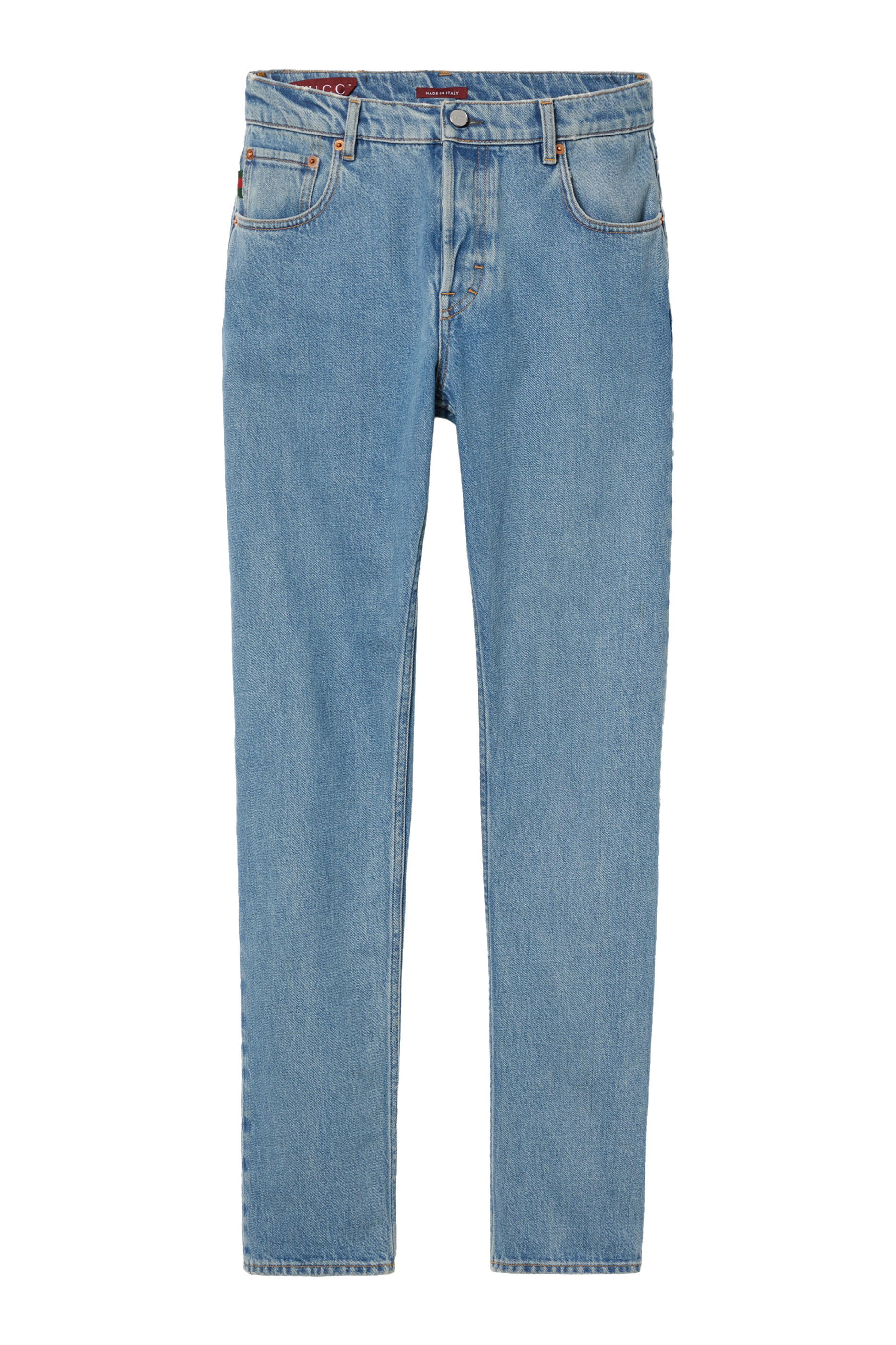 بنطال دنيم بشريط ويب