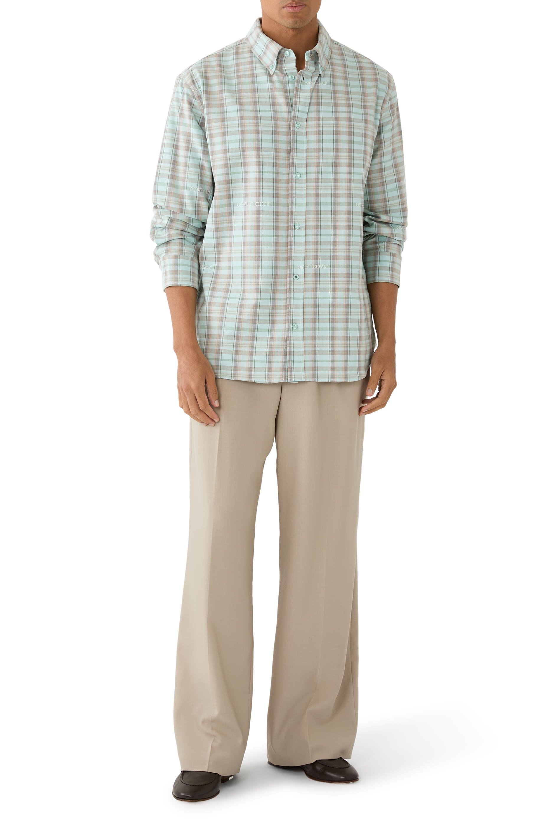 قميص ماركر بقصة عادية ونقشة مربعات فلانيل