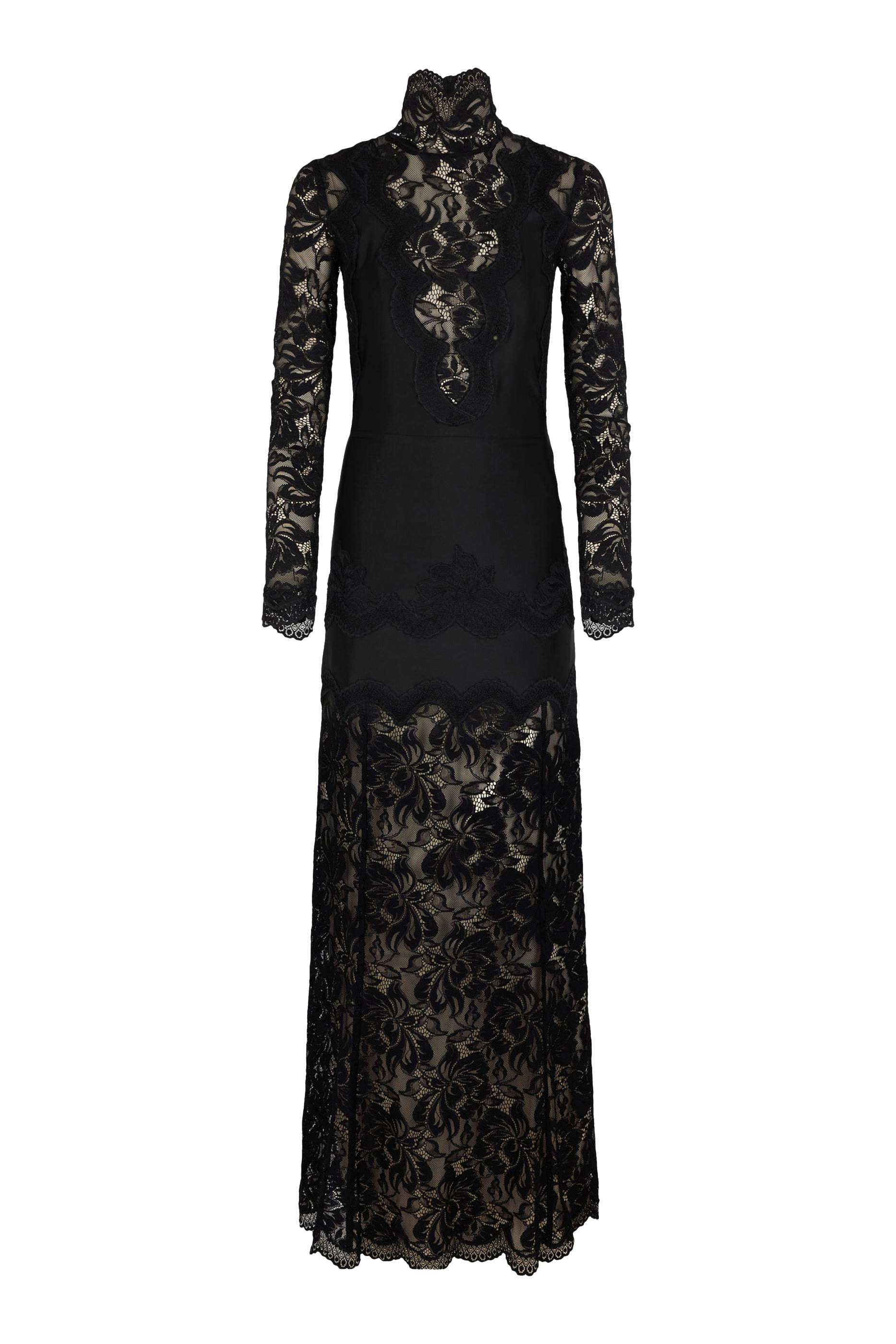 فستان طويل دانتيل وحرسيه