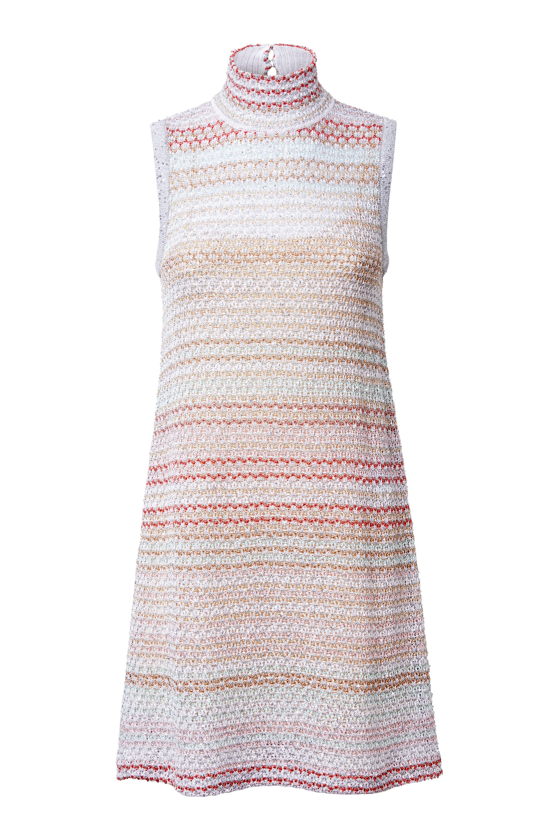 فستان قصير مطرز بالترتر قماش شبكي