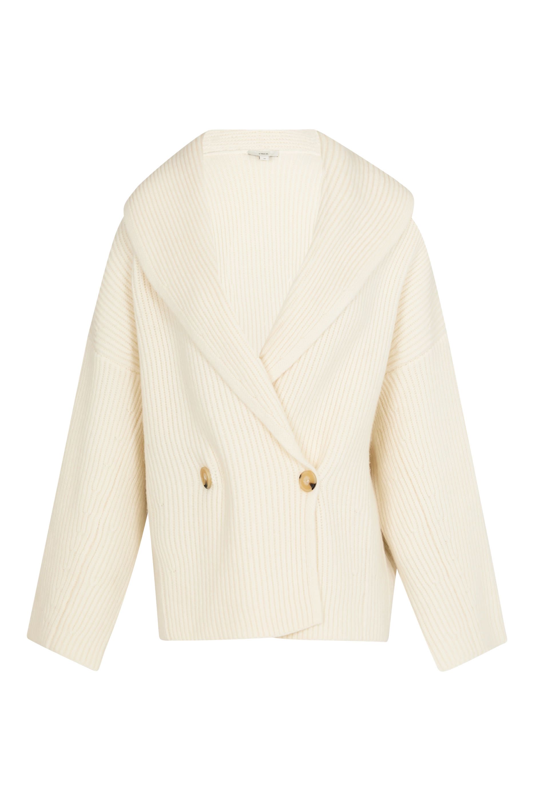 Ribbed Double-Breasted Cardigan