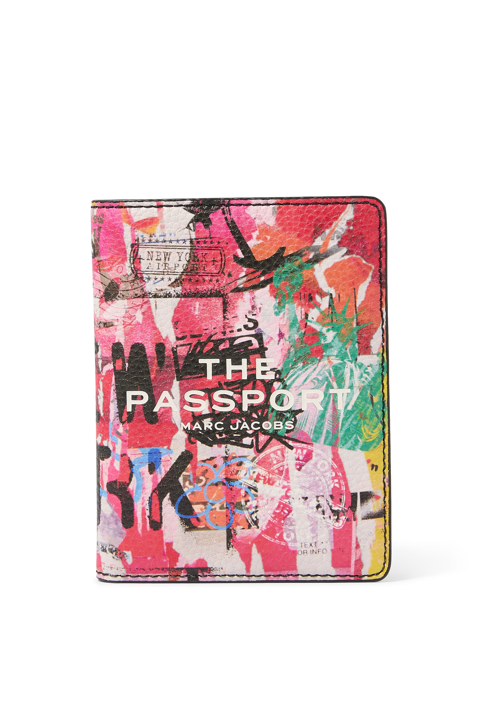 حافظة جواز سفر بنقشة بتصميم جرافيتي جلد