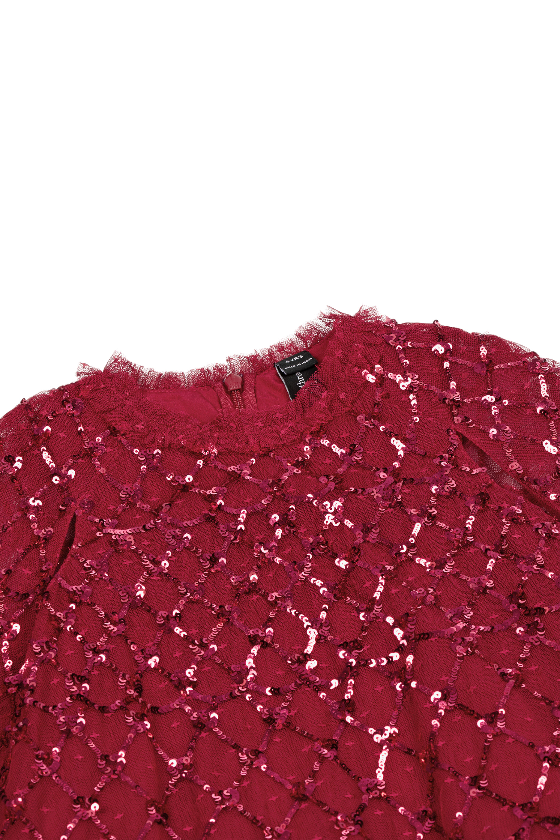 فستان مع كاب قماش شبكي بتصميم قلب للأطفال