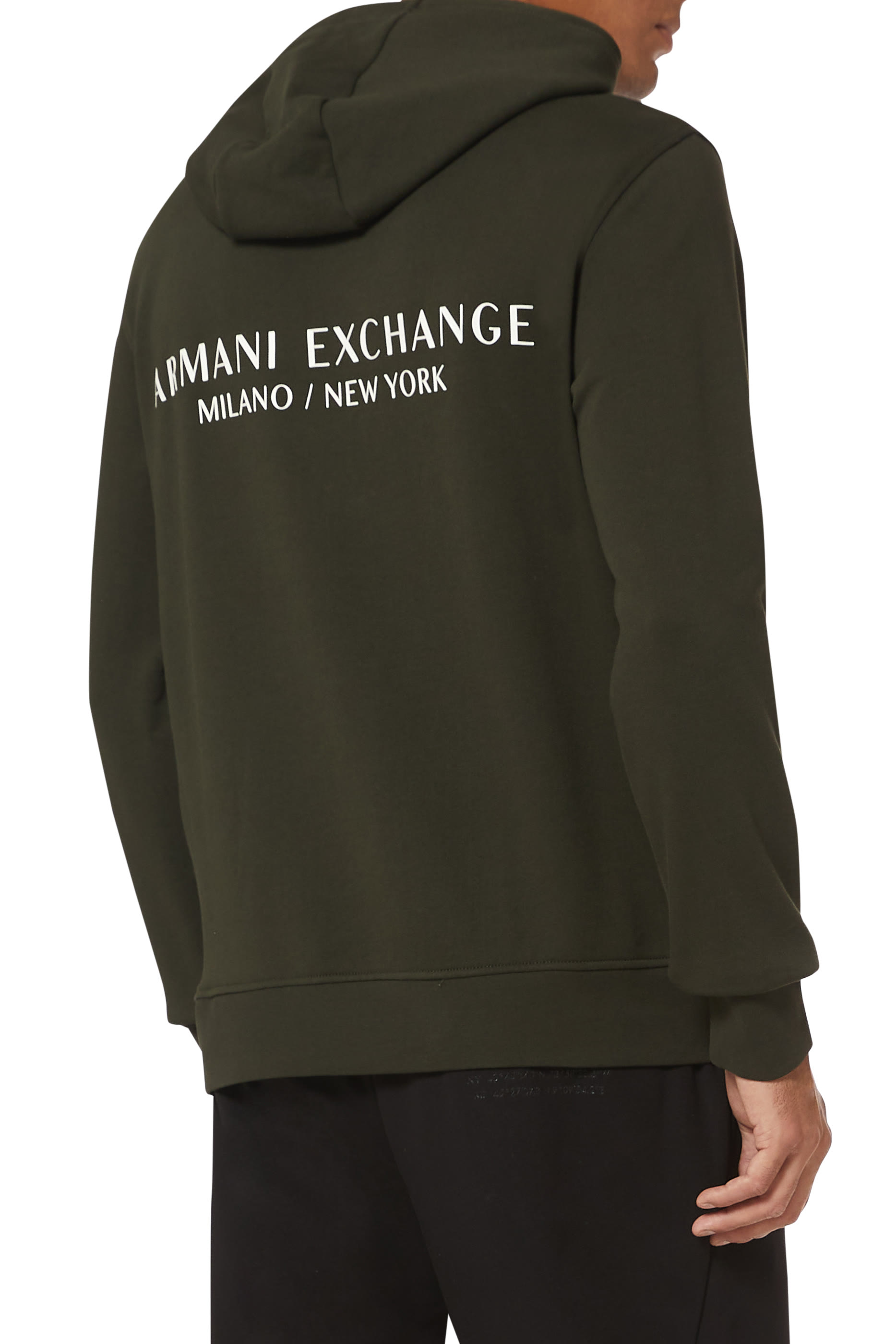 سويت شيرت بغطاء رأس وطبعة شعار الماركة