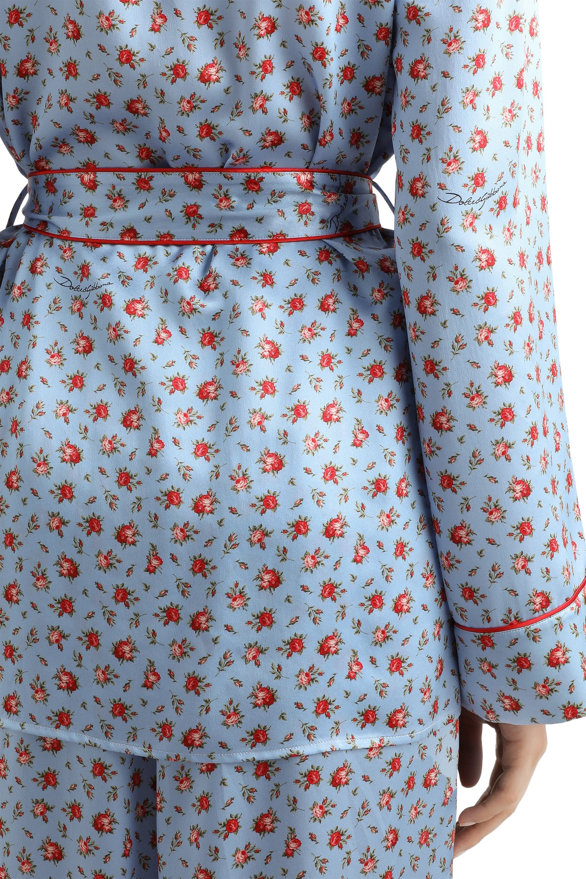 قميص فانيتي بطبعة ورود صغيرة حرير