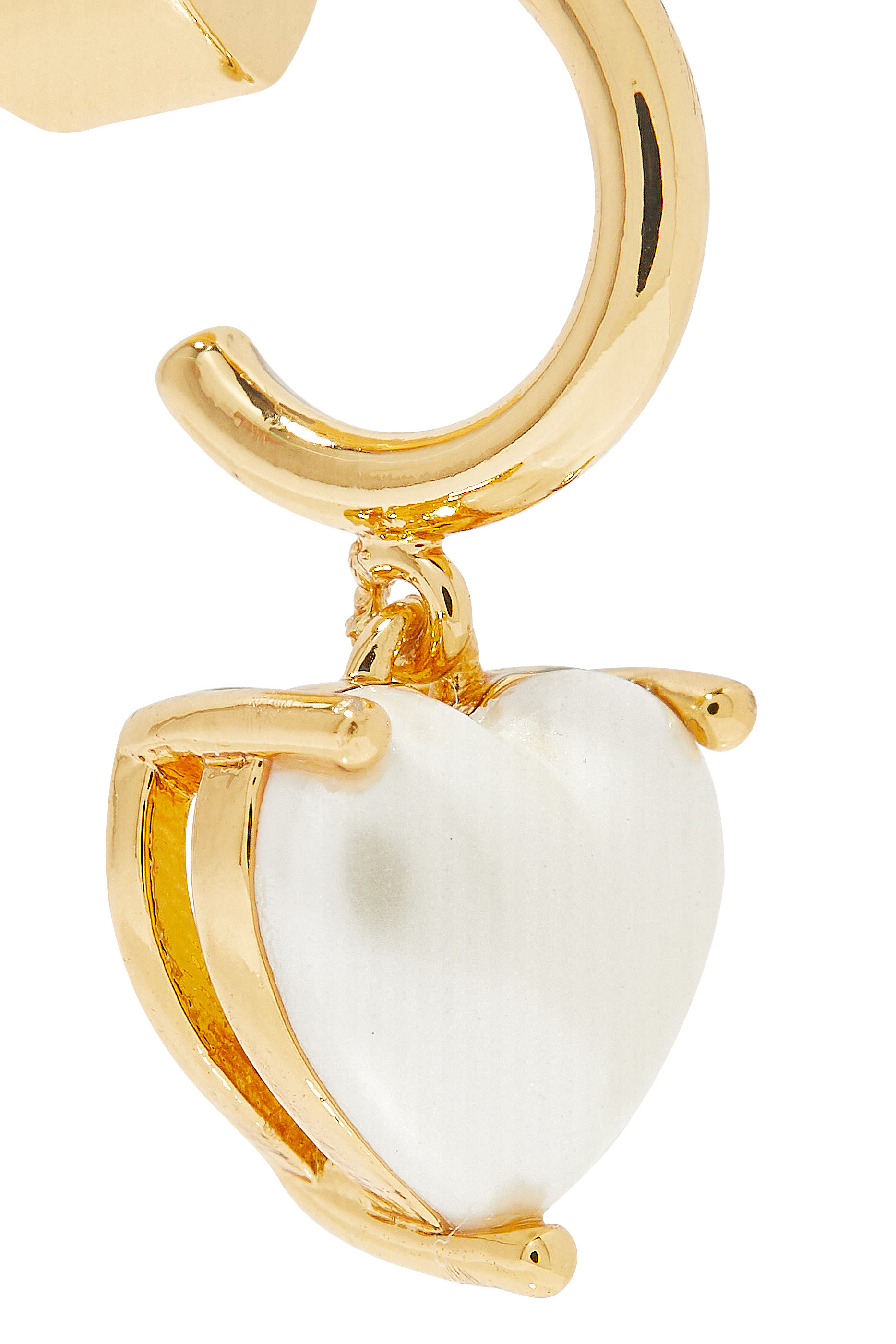 أقراط هاجي ماي لوف بتصميم قلب مرصعة بلؤلؤ صناعي معدن مطلي