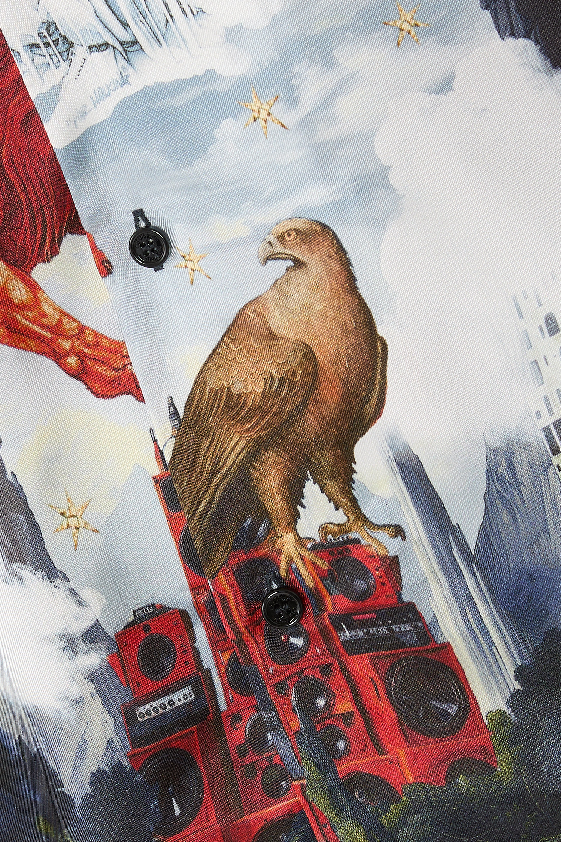 قميص بولينغ بنقشة فيسكوز