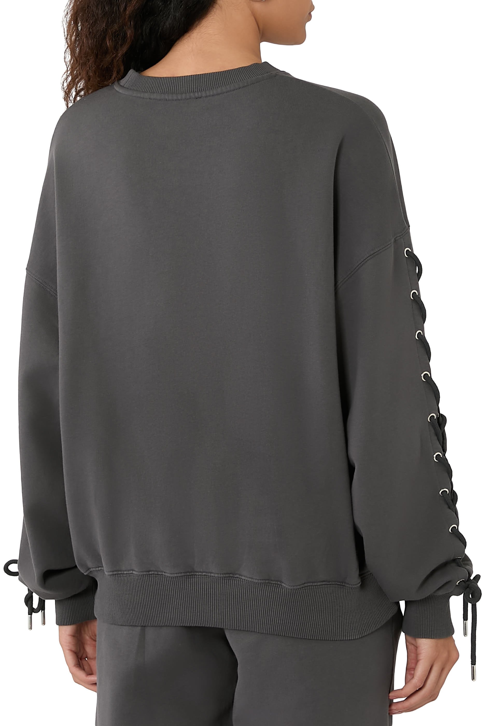 سويت شيرت بياقة ضيقة بأربطة