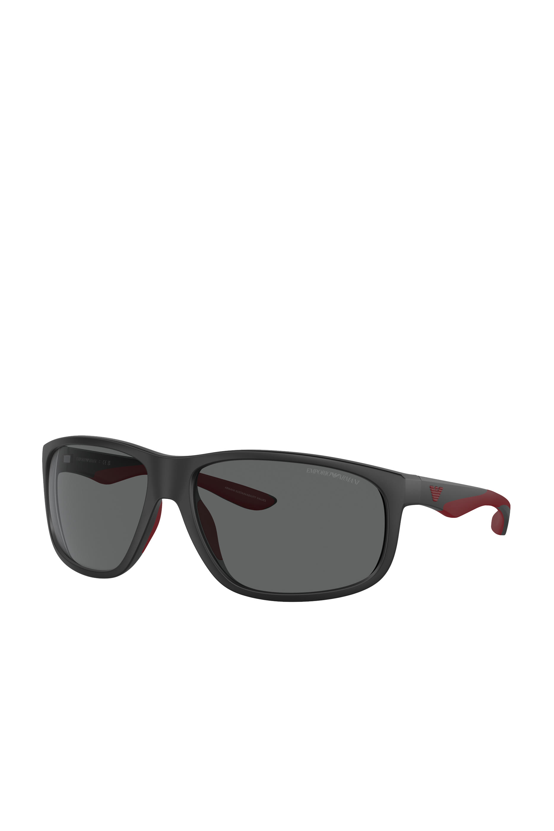 Men's D-Frame Sunglasses in Black with Dark Grey Lenses