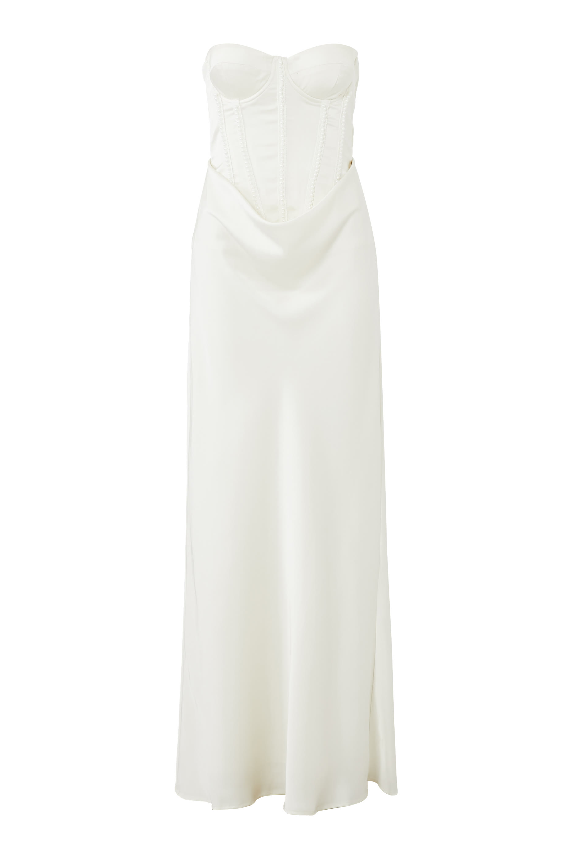 فستان بمشد مطرز باللؤلؤ ستان