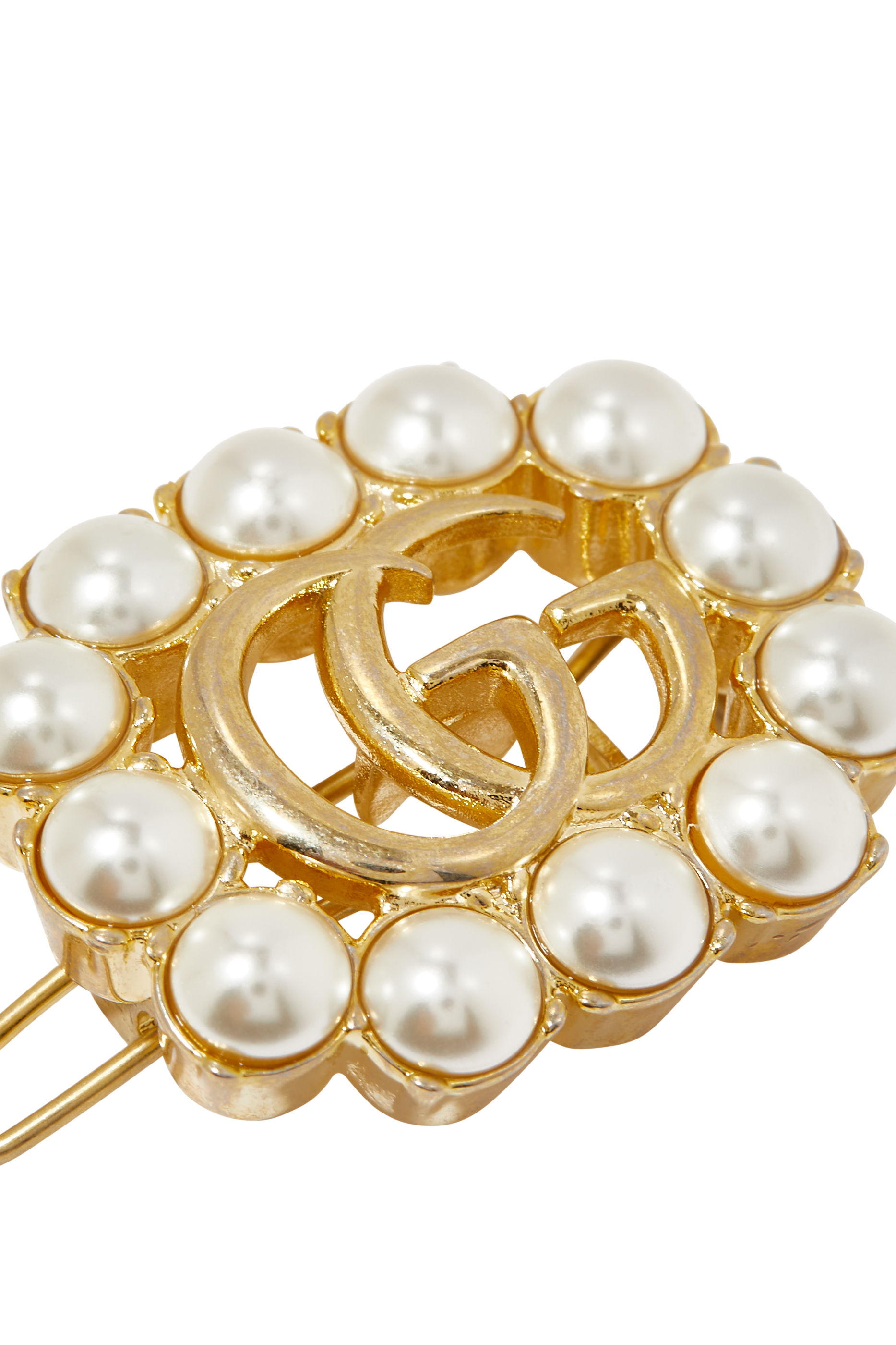 مشبك شعر بحرفي GG ولؤلؤ