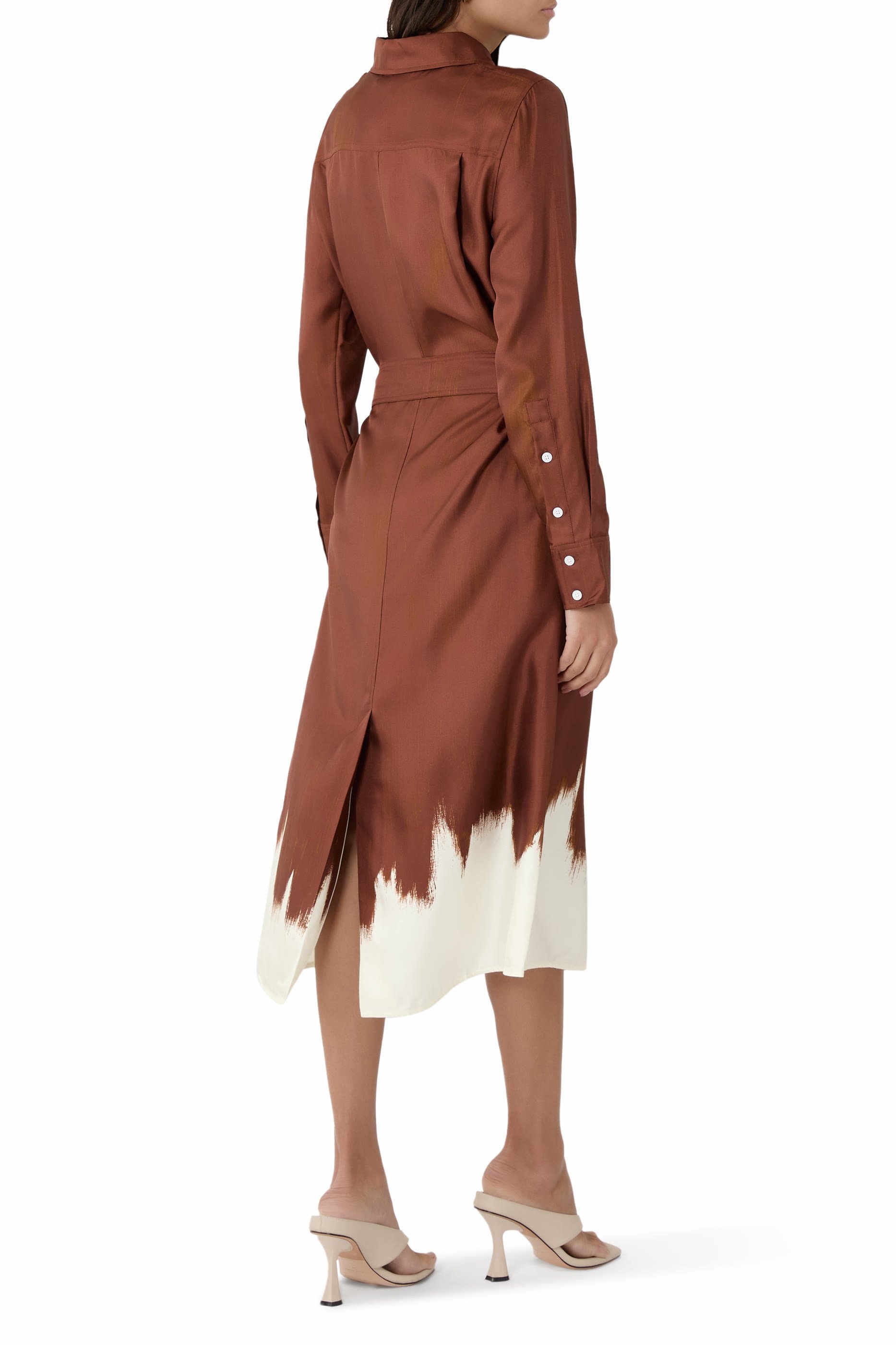 فستان أمايا بطبعتين حرير تويل