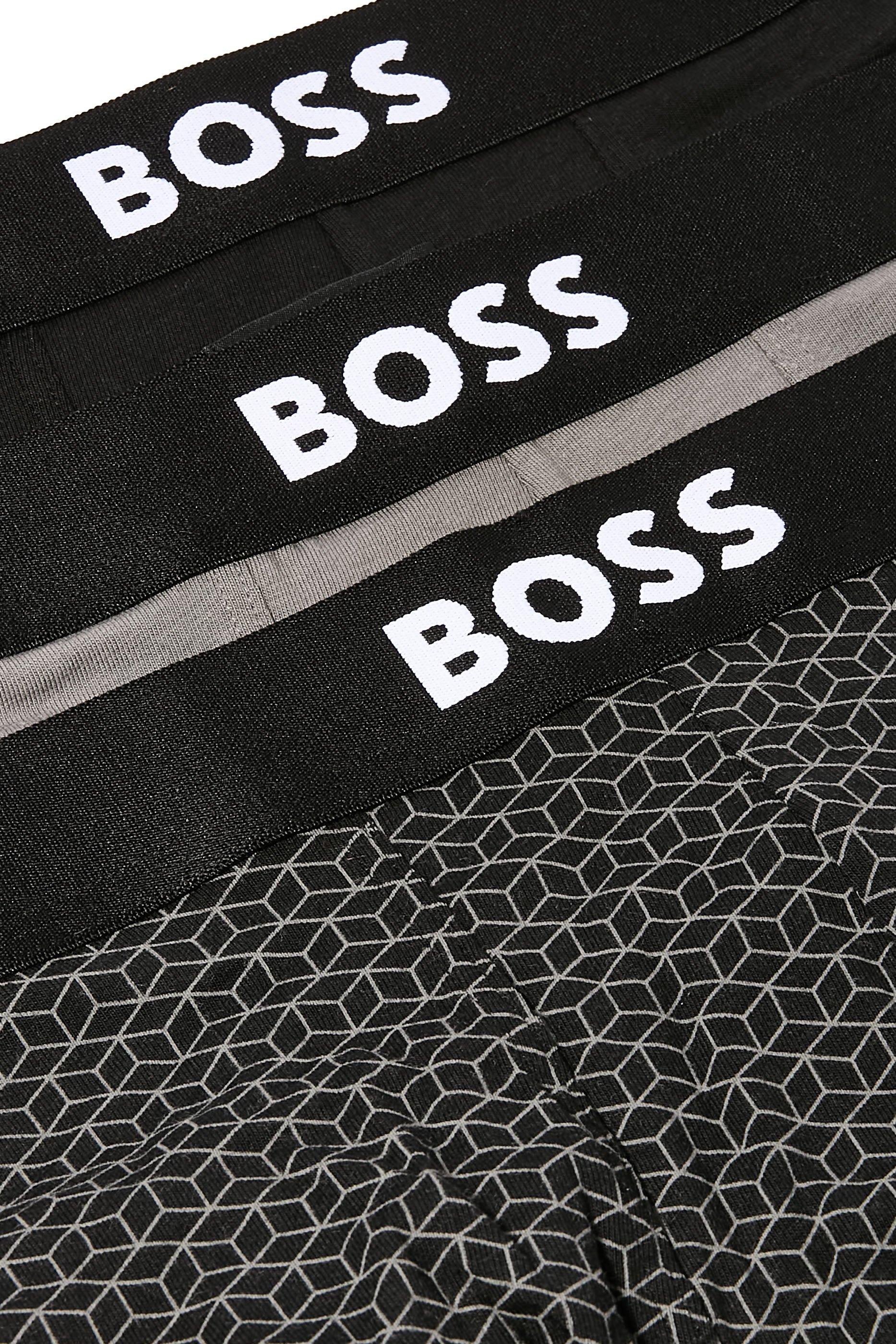 طقم بوكسر بشعار الماركة قطن مطاطي، 3 قطع