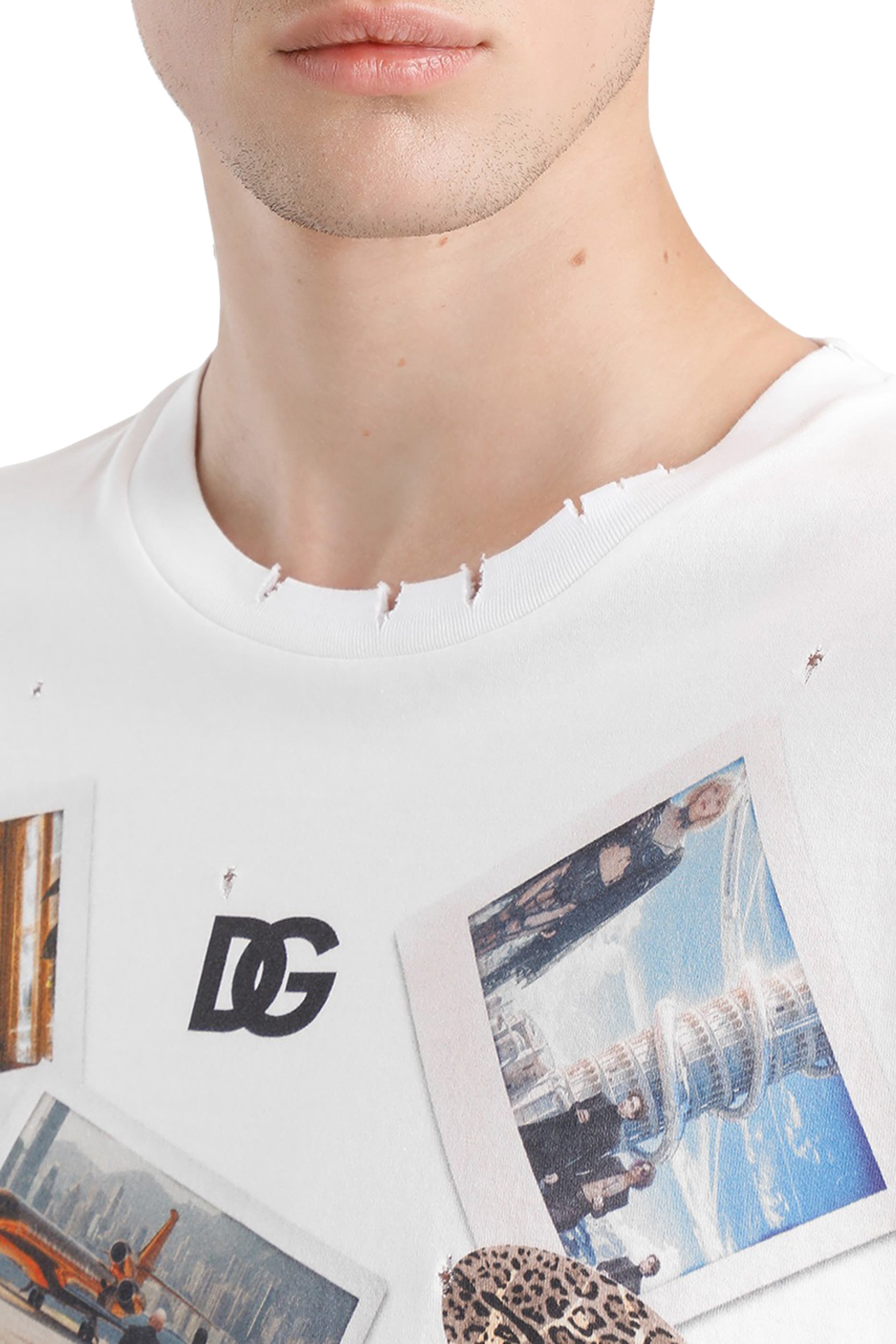 تيشيرت بطبعة بطاقة بريدية قطن