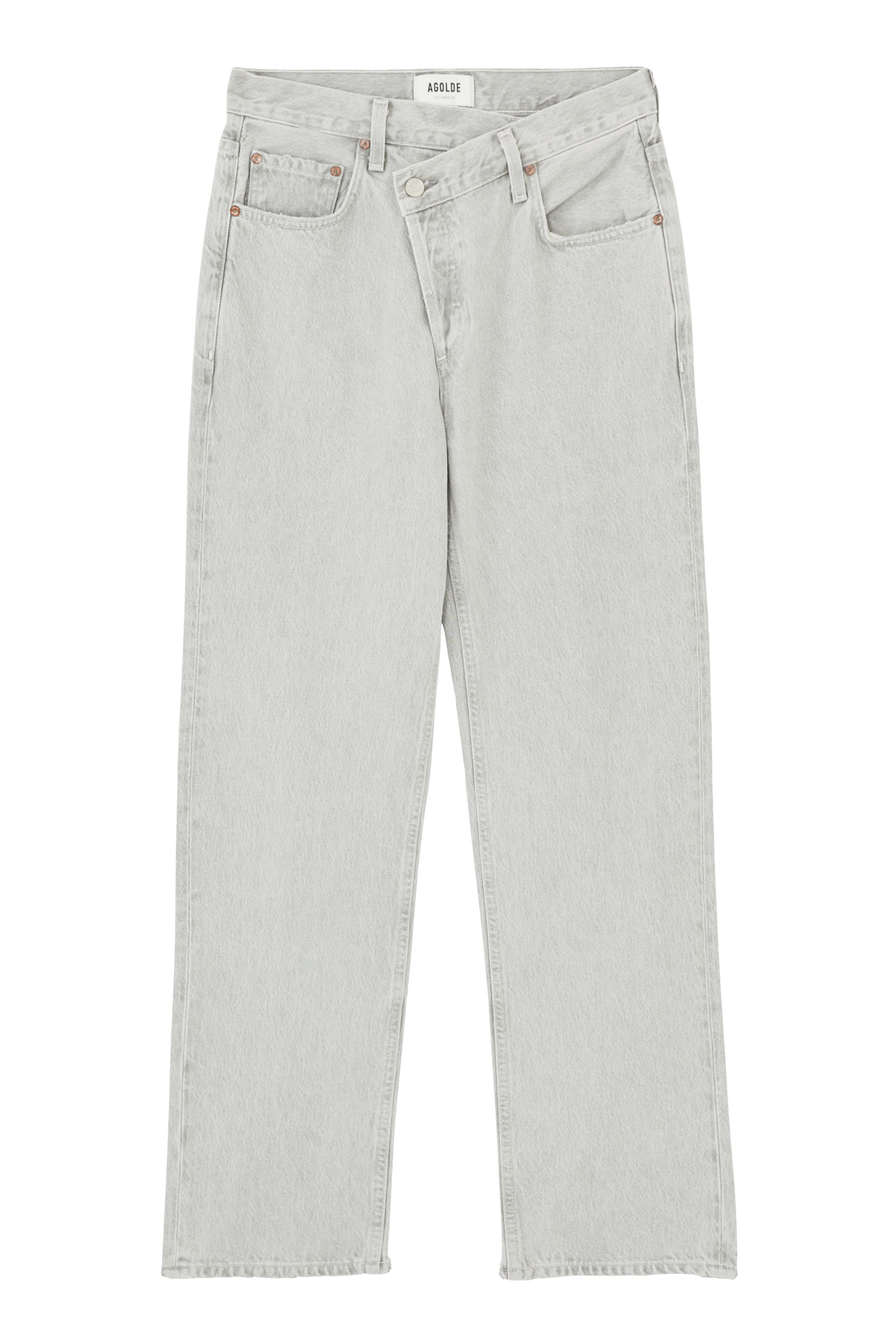 بنطال جينز بخصر متقاطع