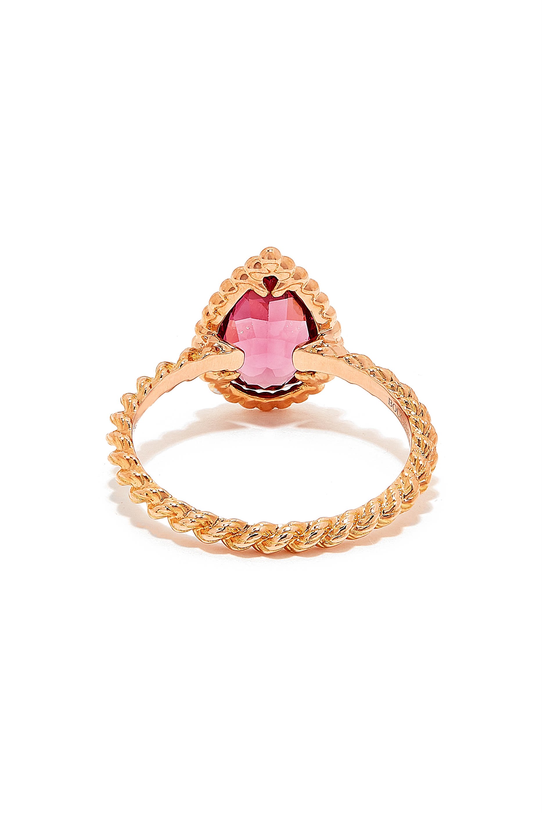 خاتم سيربنت بوهيم صغير مرصع بحجر عقيق رودوليت، ذهب وردي عيار 18 