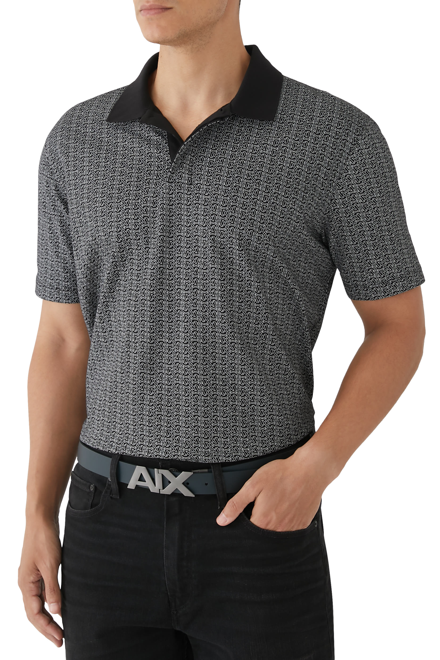 حزام بشعار الماركة ووجهين جلد