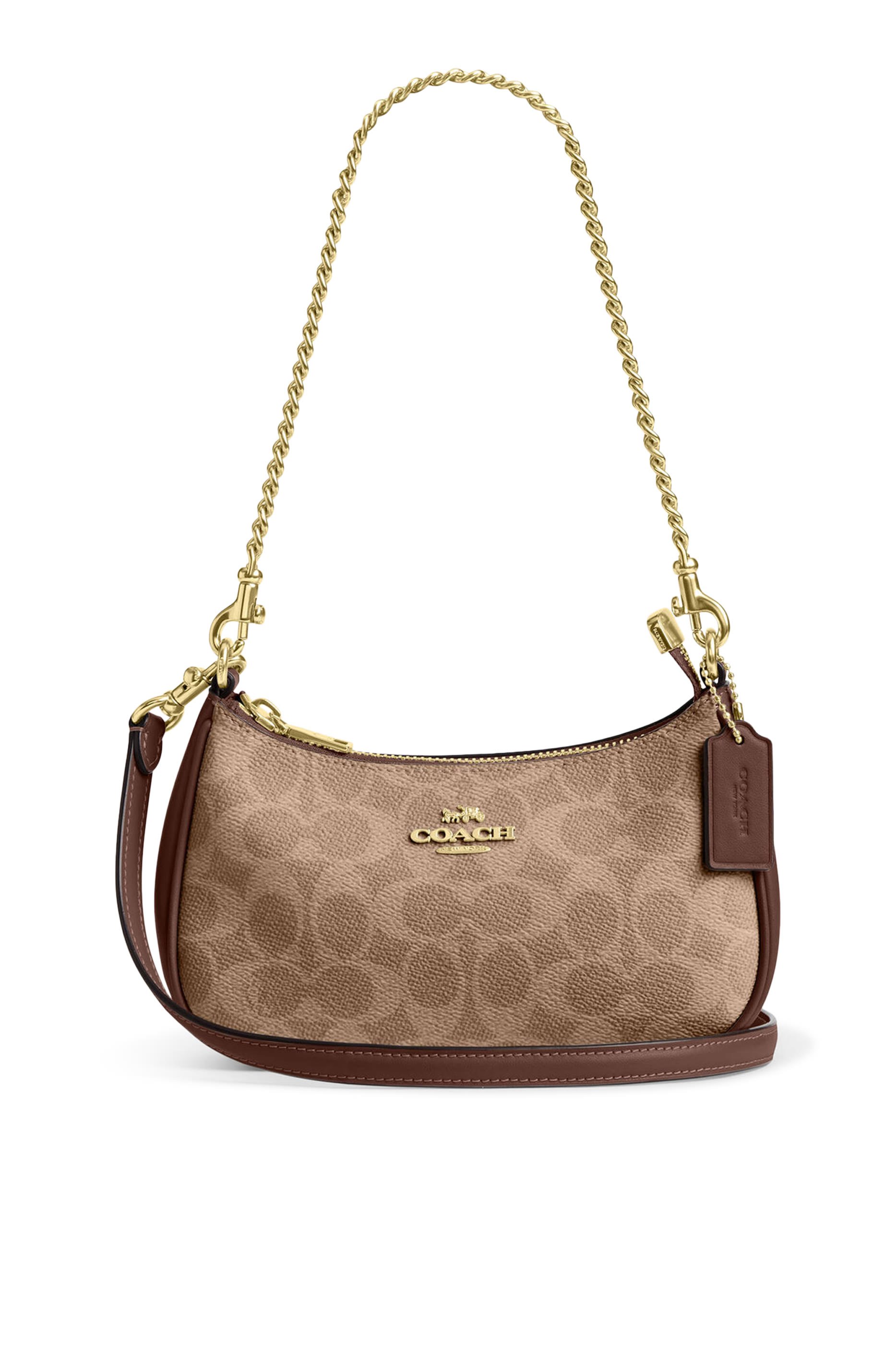 حقيبة كروس بودي تيري صغيرة قماش قنب محفور بشعار الماركة