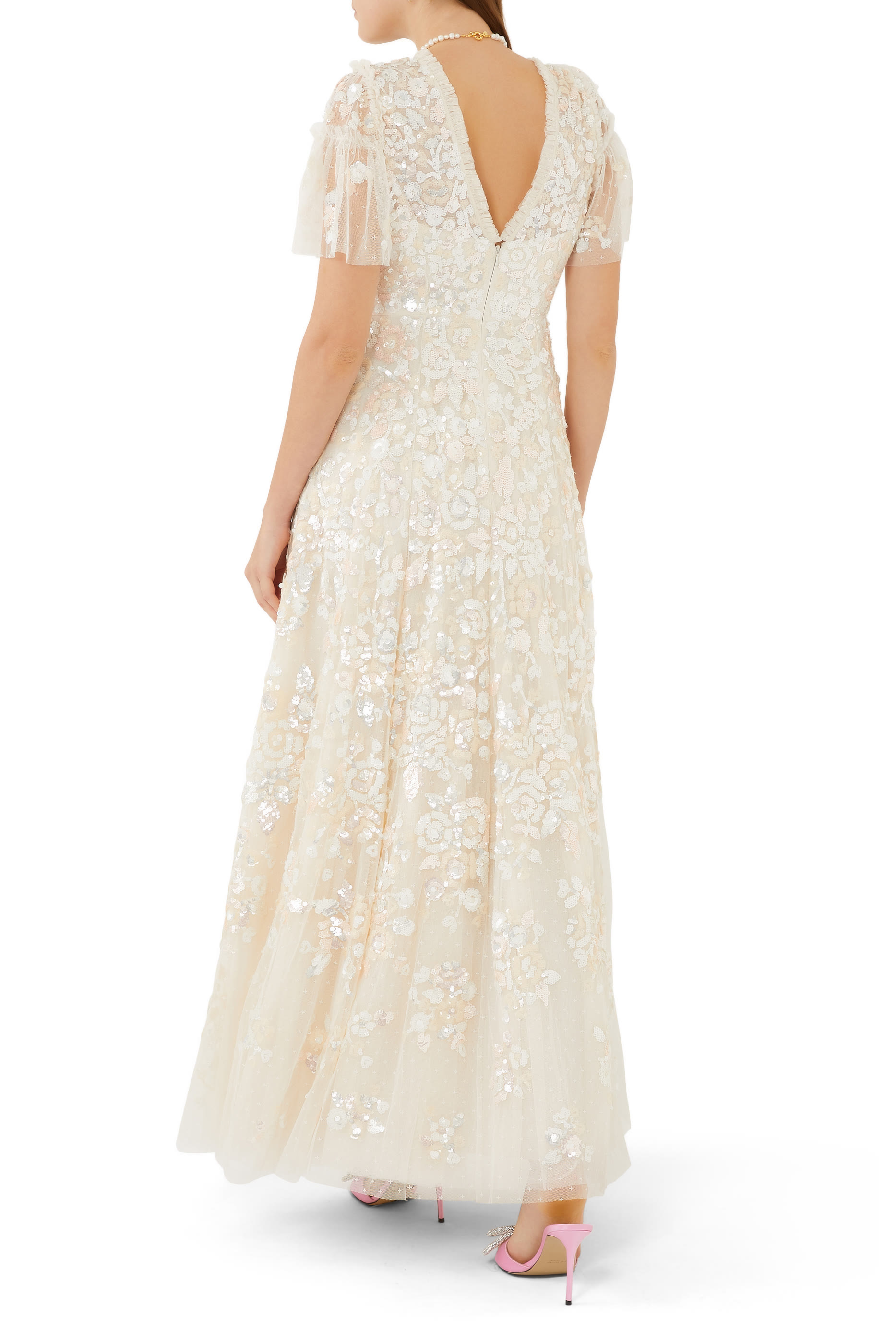 Sequin Paradise Short Sleeve Gown