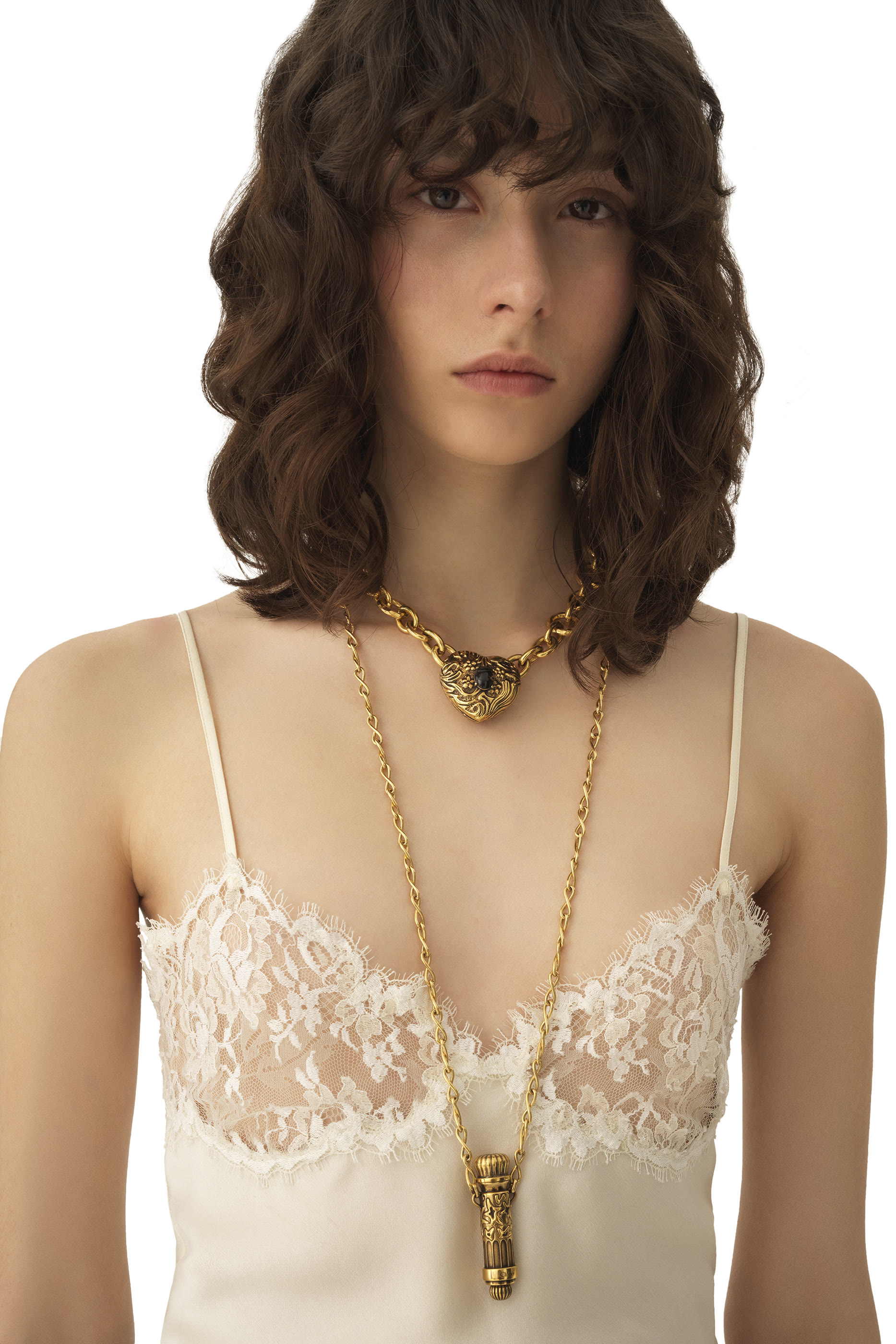  Camisole Top in Washed Silk Satin & Lace