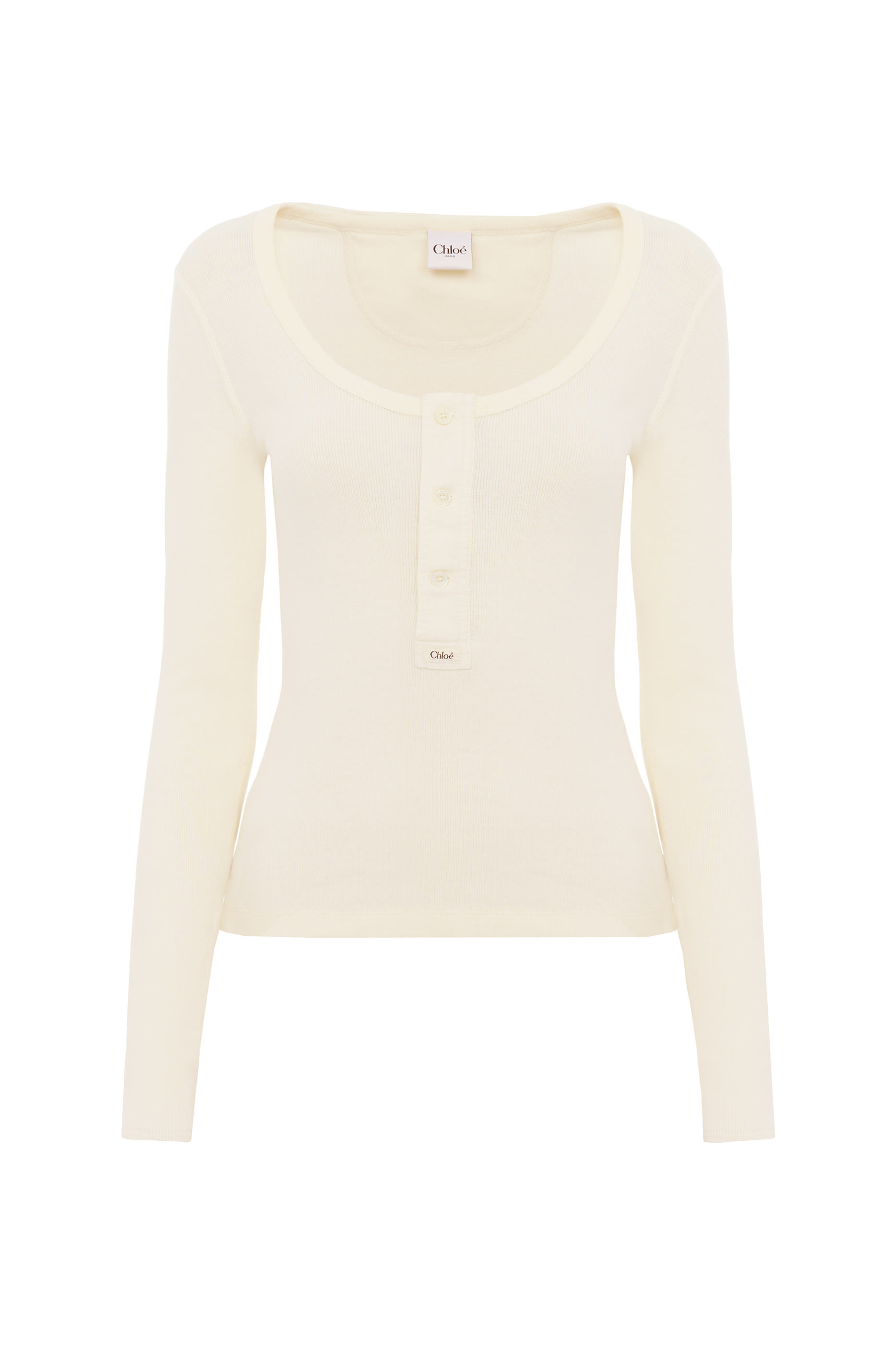 قميص بياقة هينلي عميقة