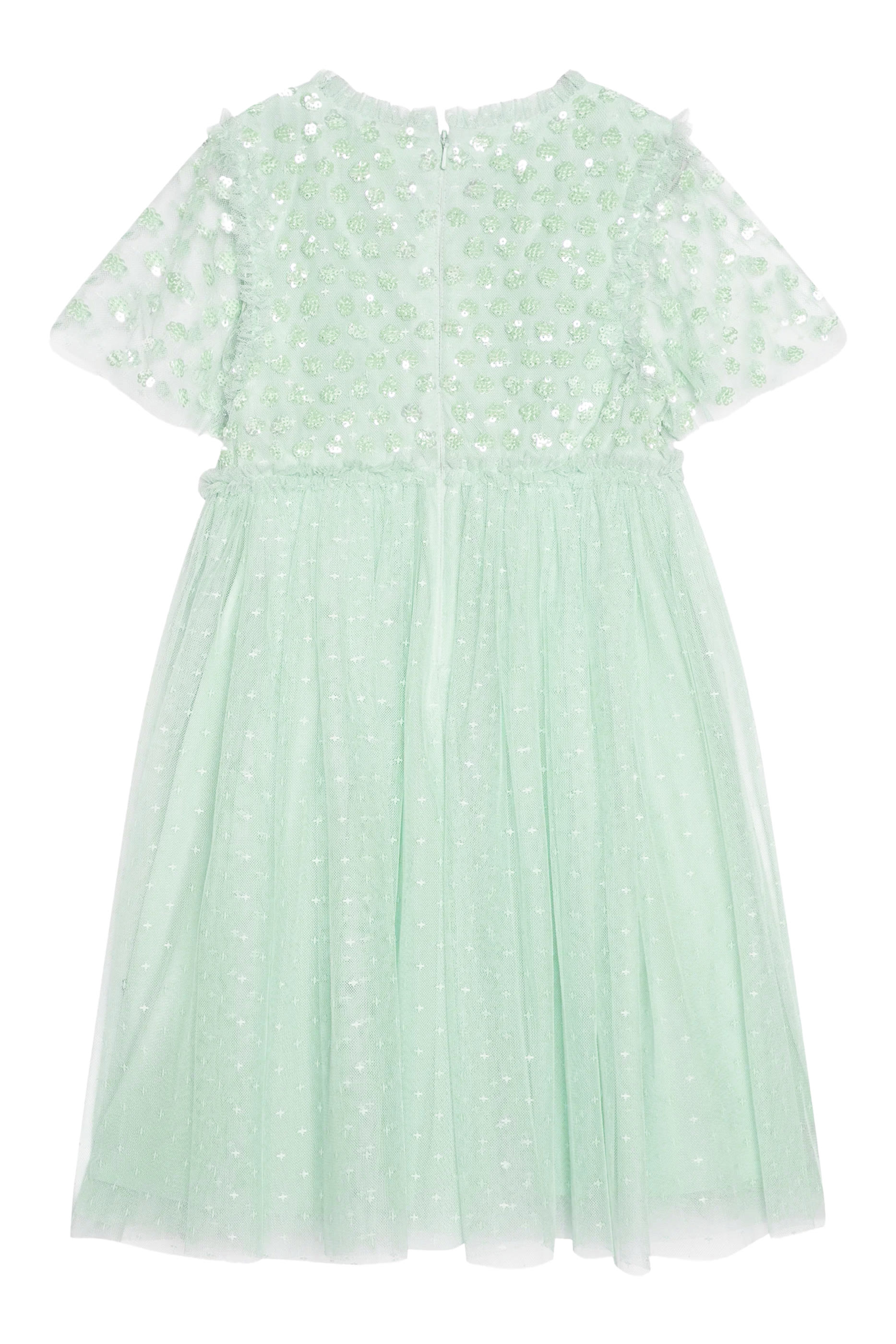 فستان تول مطرز بترتر بيضاوي للأطفال