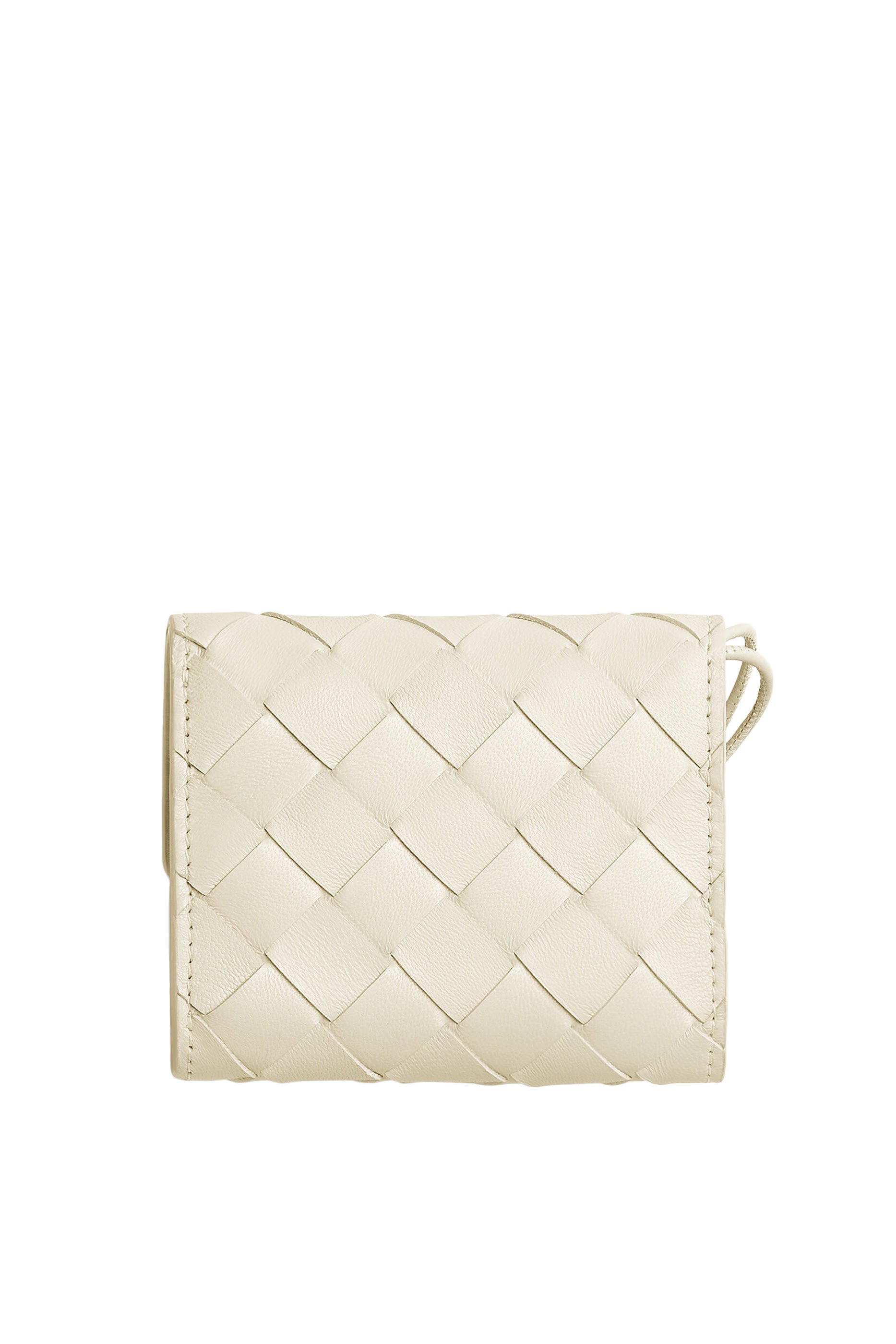 محفظة أنديامو ثلاثية الطي بسحاب جلد عجل مجدول