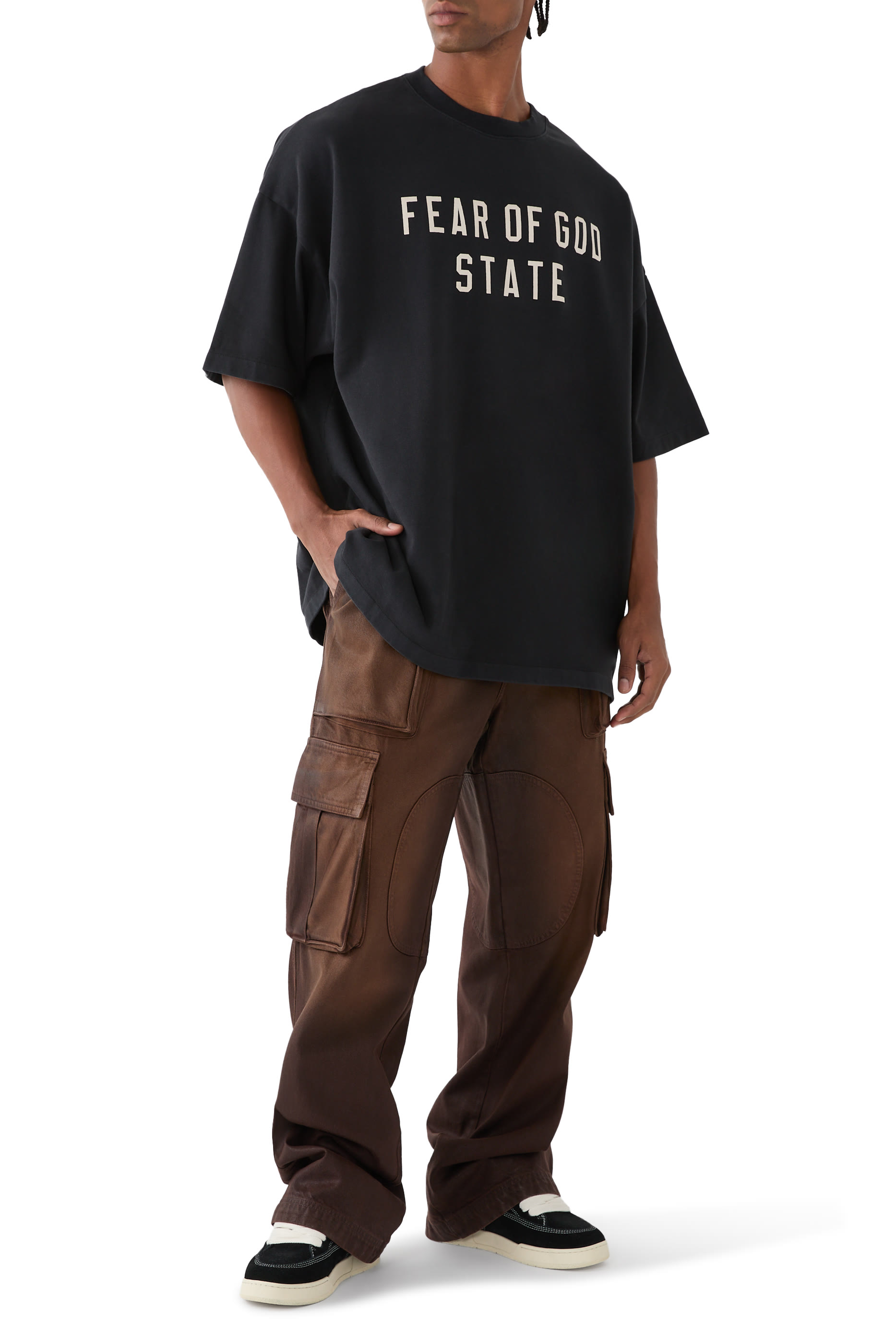 تيشيرت بياقة ضيقة قطن ثقيل