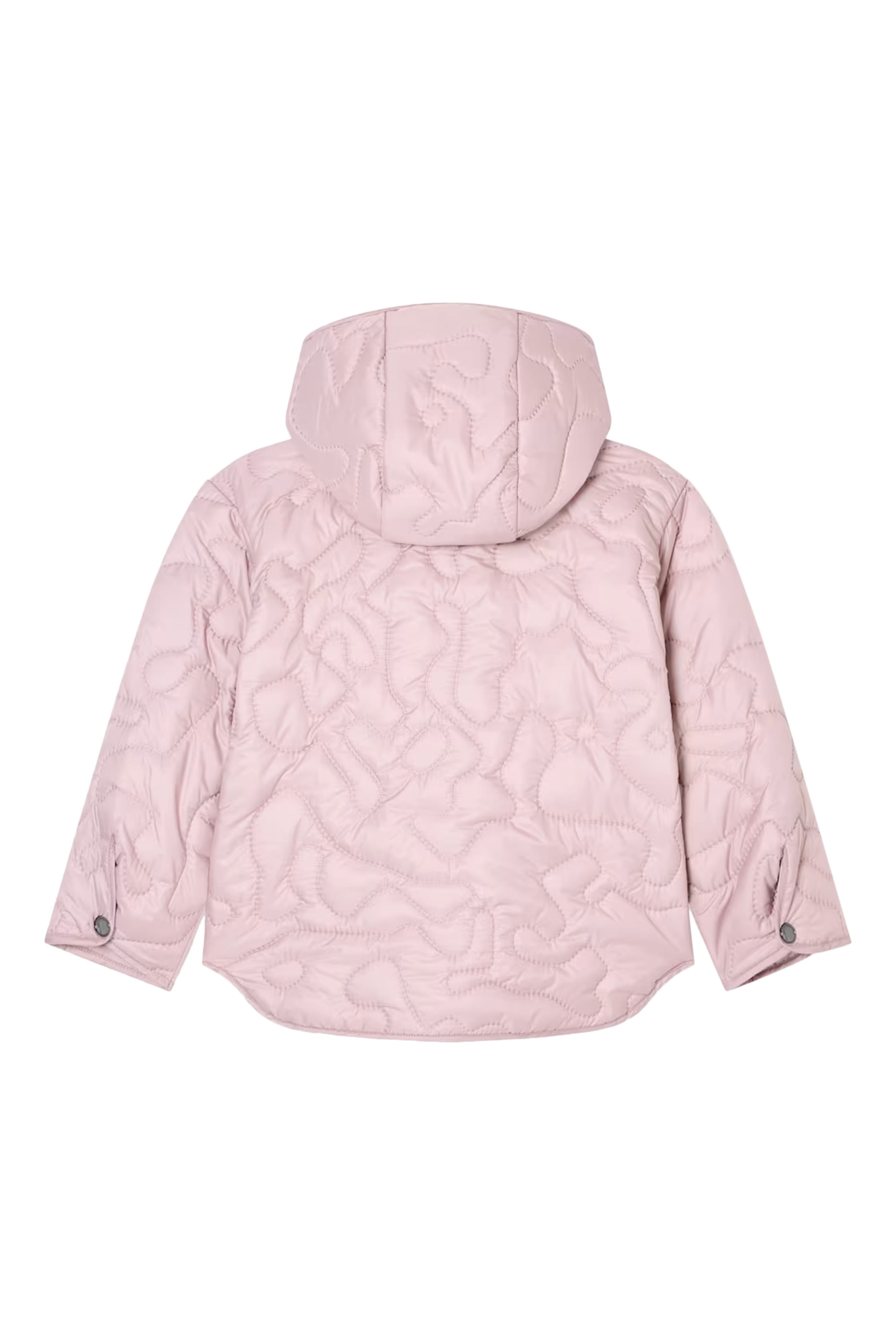 جاكيت مبطن بغطاء رأس وحياكة مموجة للأطفال