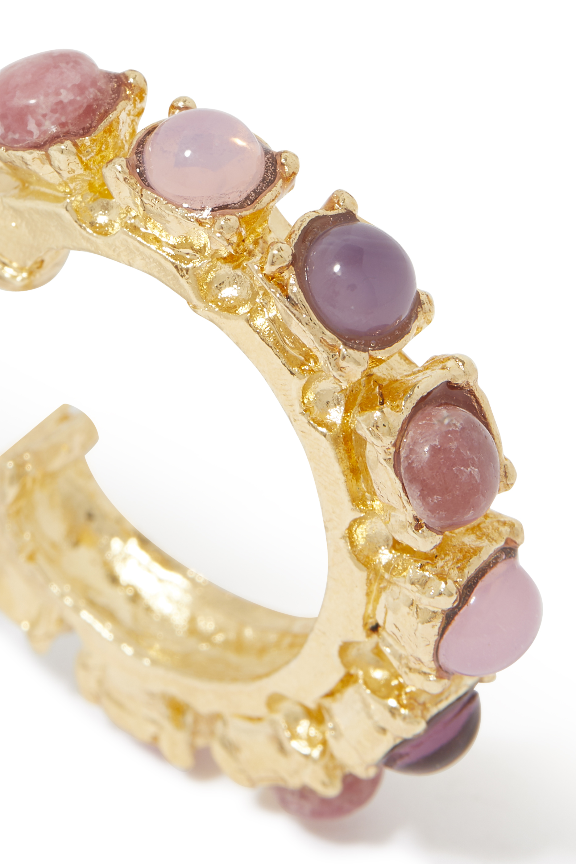 أقراط دائرية باريلي معدن مطلي بالذهب