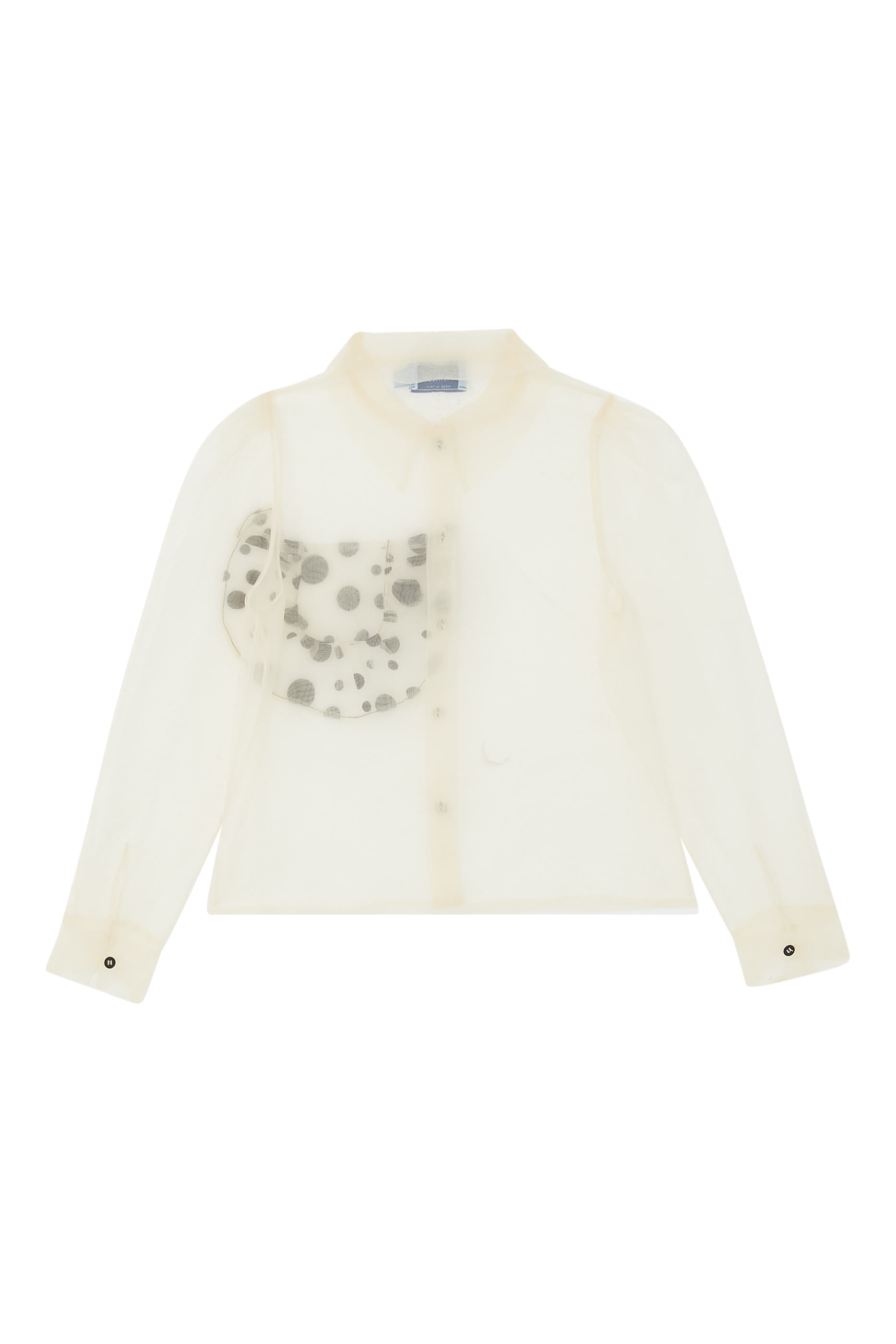 قميص بنقشة نقاط وتفاصيل بارزة الملمس للأطفال