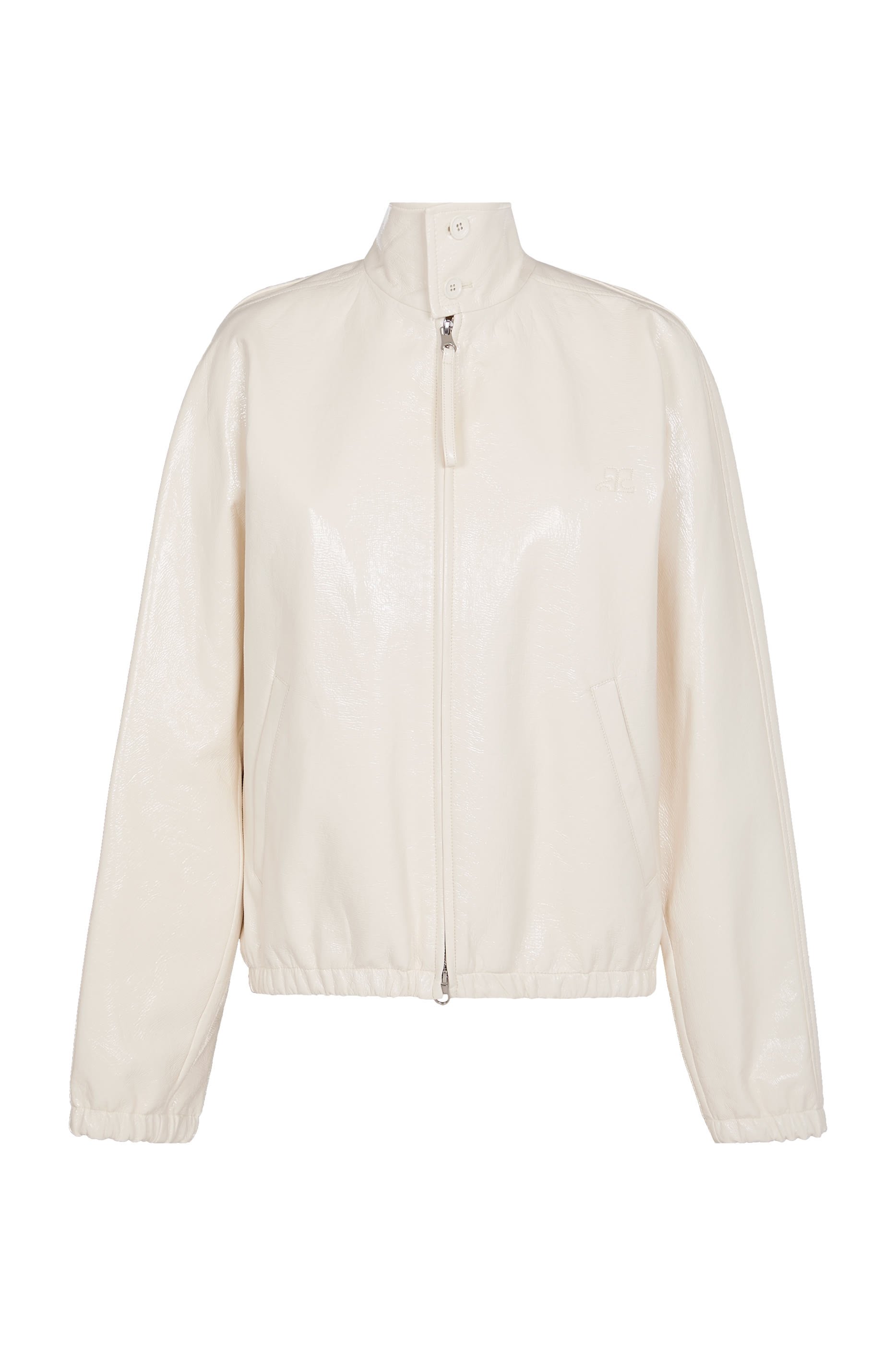 Vinyl Zipped Bomber Jacket 