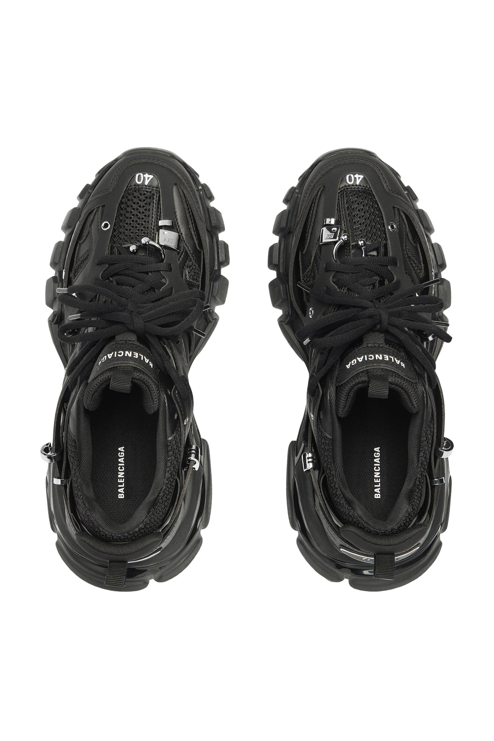 سنيكرز جري تراك مزين بحلي دائرية