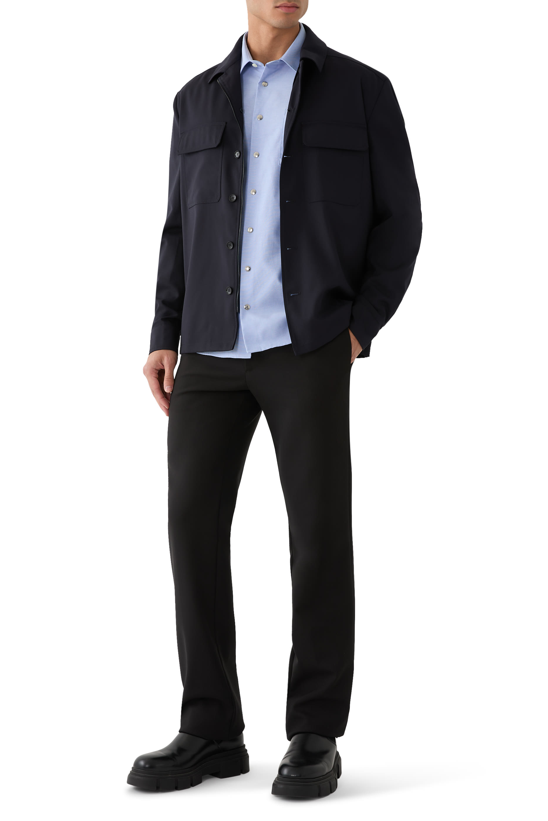 قميص أكسفورد بشعار الماركة قطن