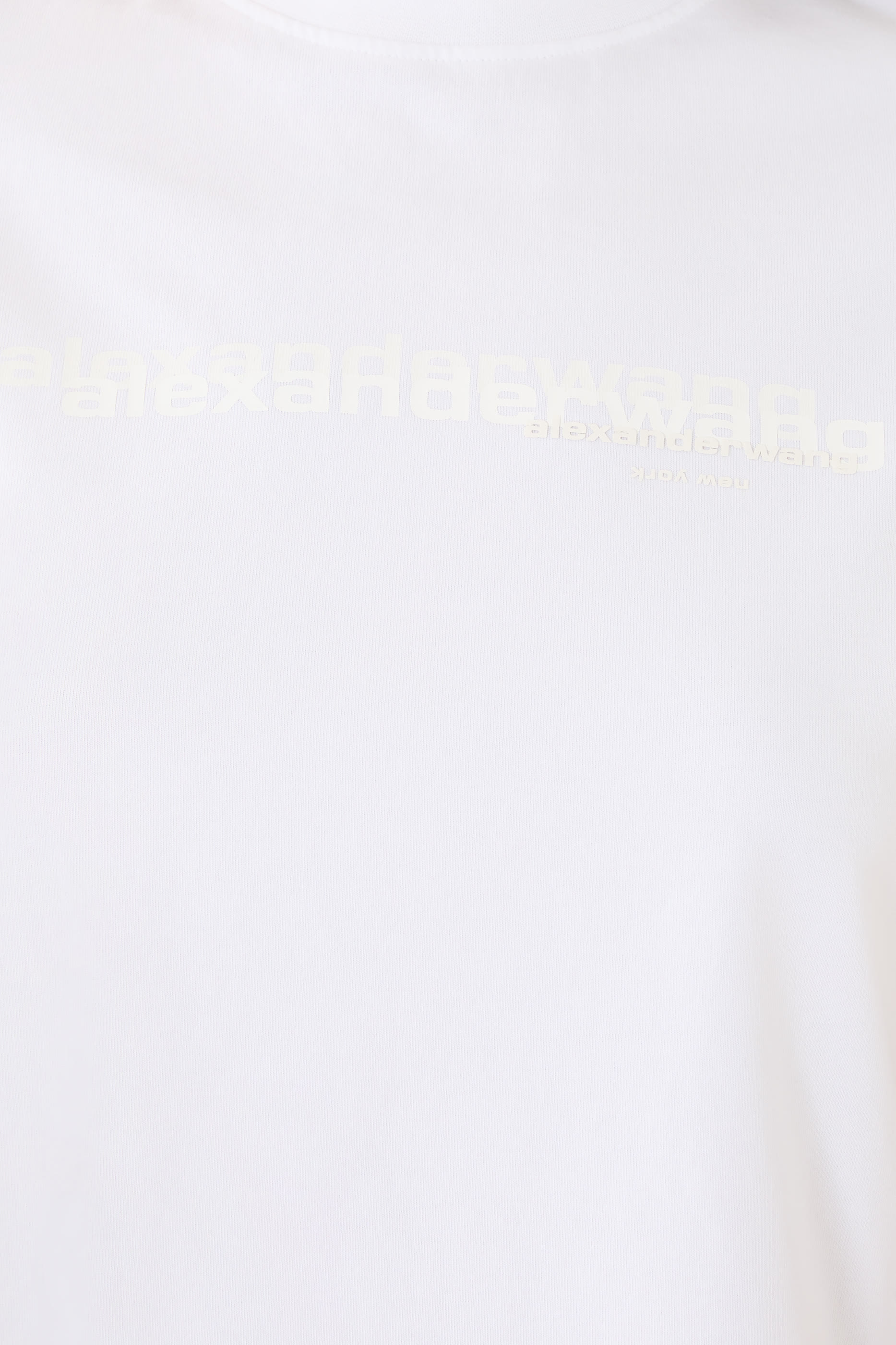 تيشيرت بشعار الماركة قطن بتصميم منكمش