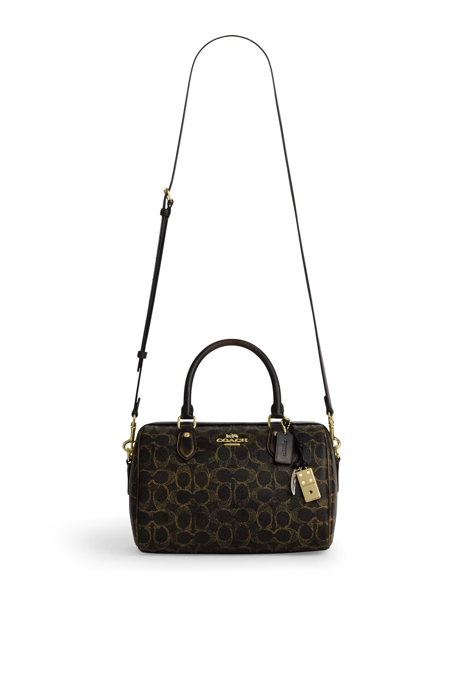 حقيبة روان ساتشيل قنب بشعار الماركة مزينة بحلية