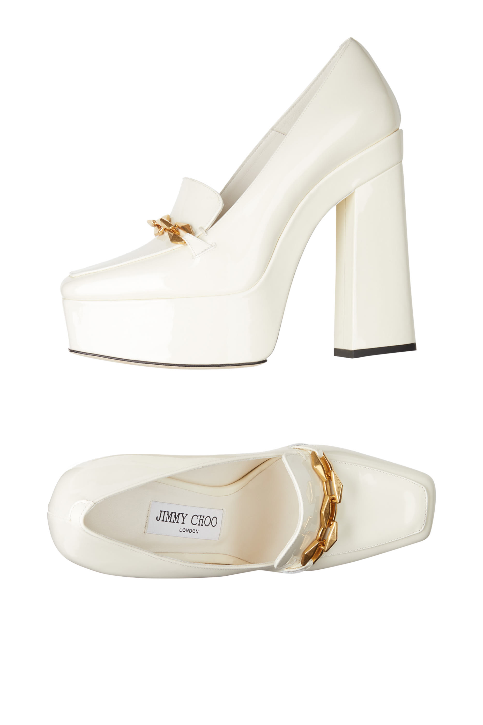 حذاء كلاسيكي تيلدا بنعل سميك وكعب عالي مقاس 140 مم جلد