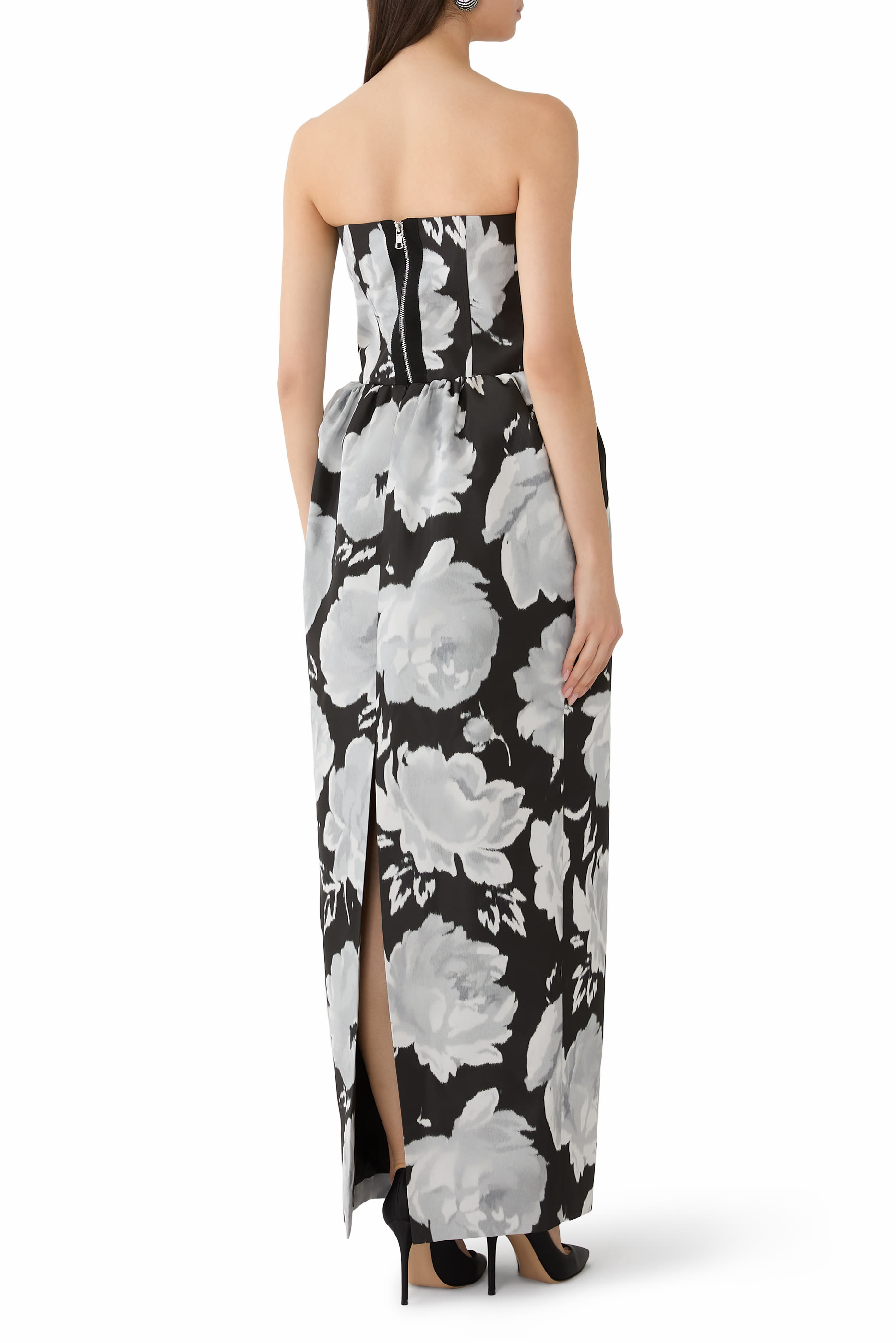 Recycled Faille Long Bustier Dress