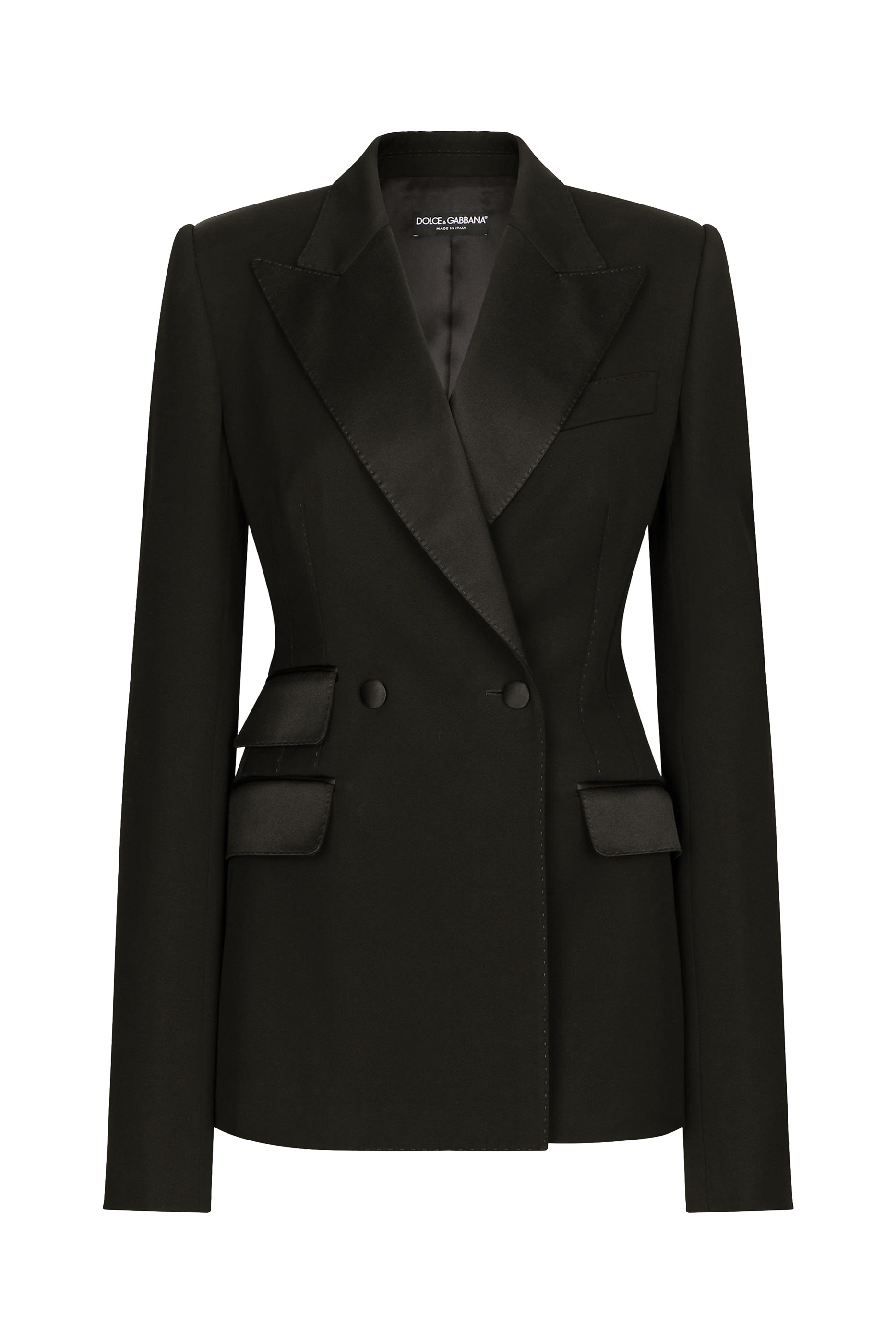 جاكيت بصفي أزرار وفتحات جانبية صوف