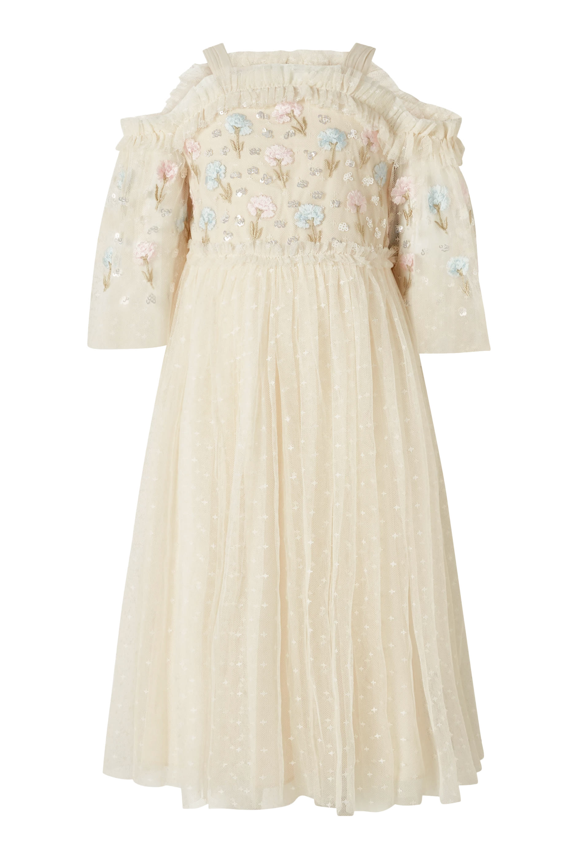 Kids Dandelion Ditsy Off-Shoulder Dress