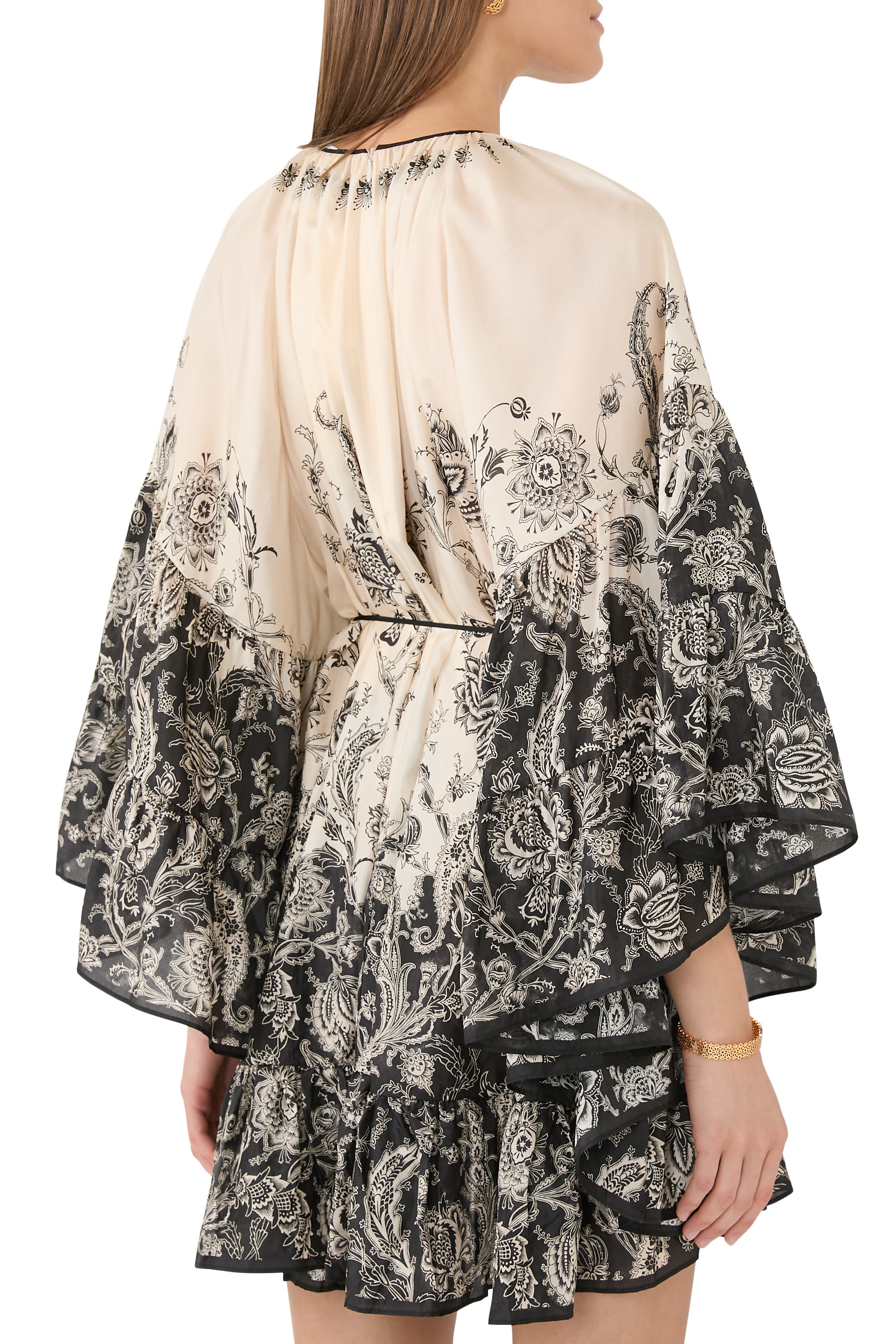 فستان ريانون قصير بطيات