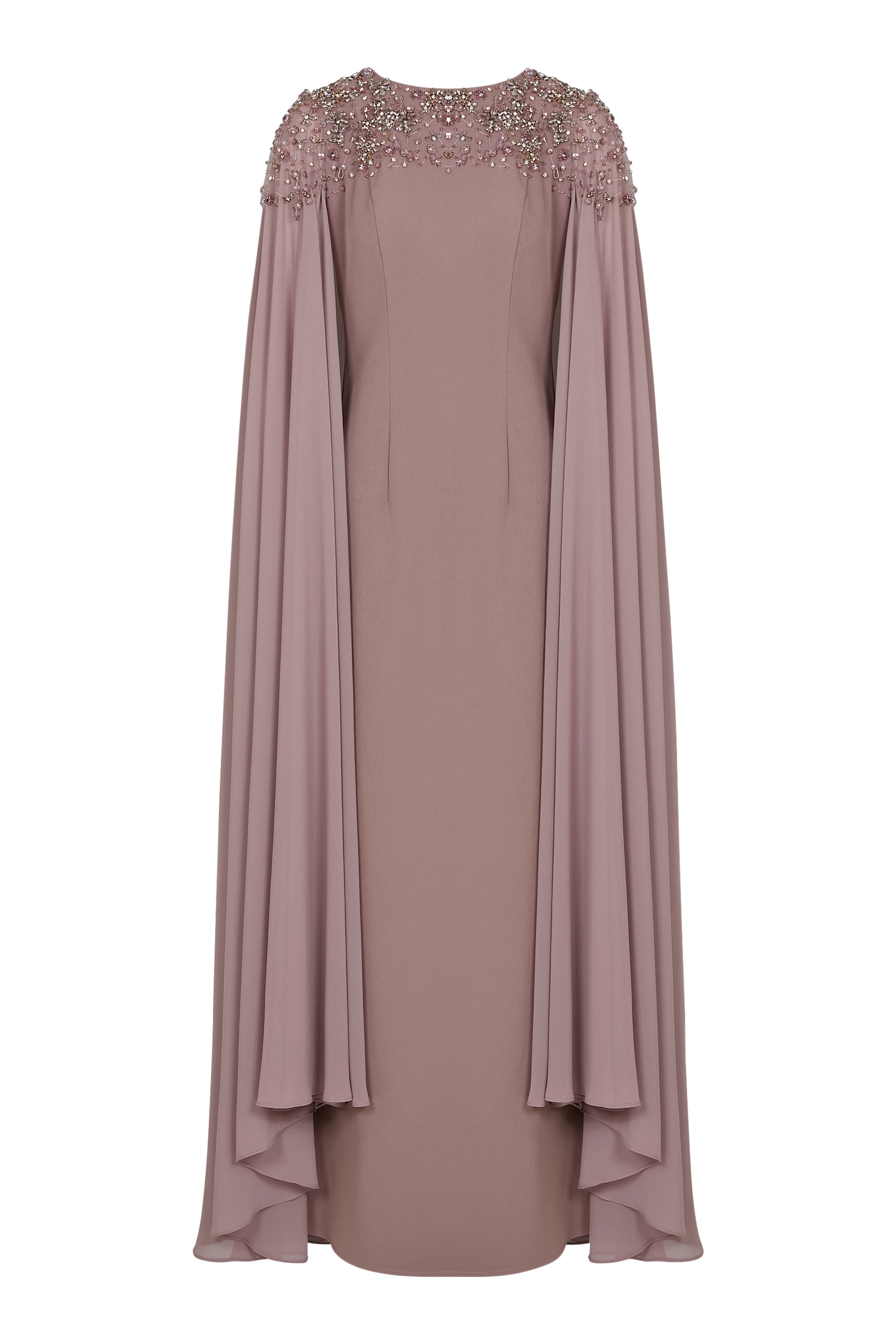 فستان سهرة مطرز بقصة ذيل حورية البحر