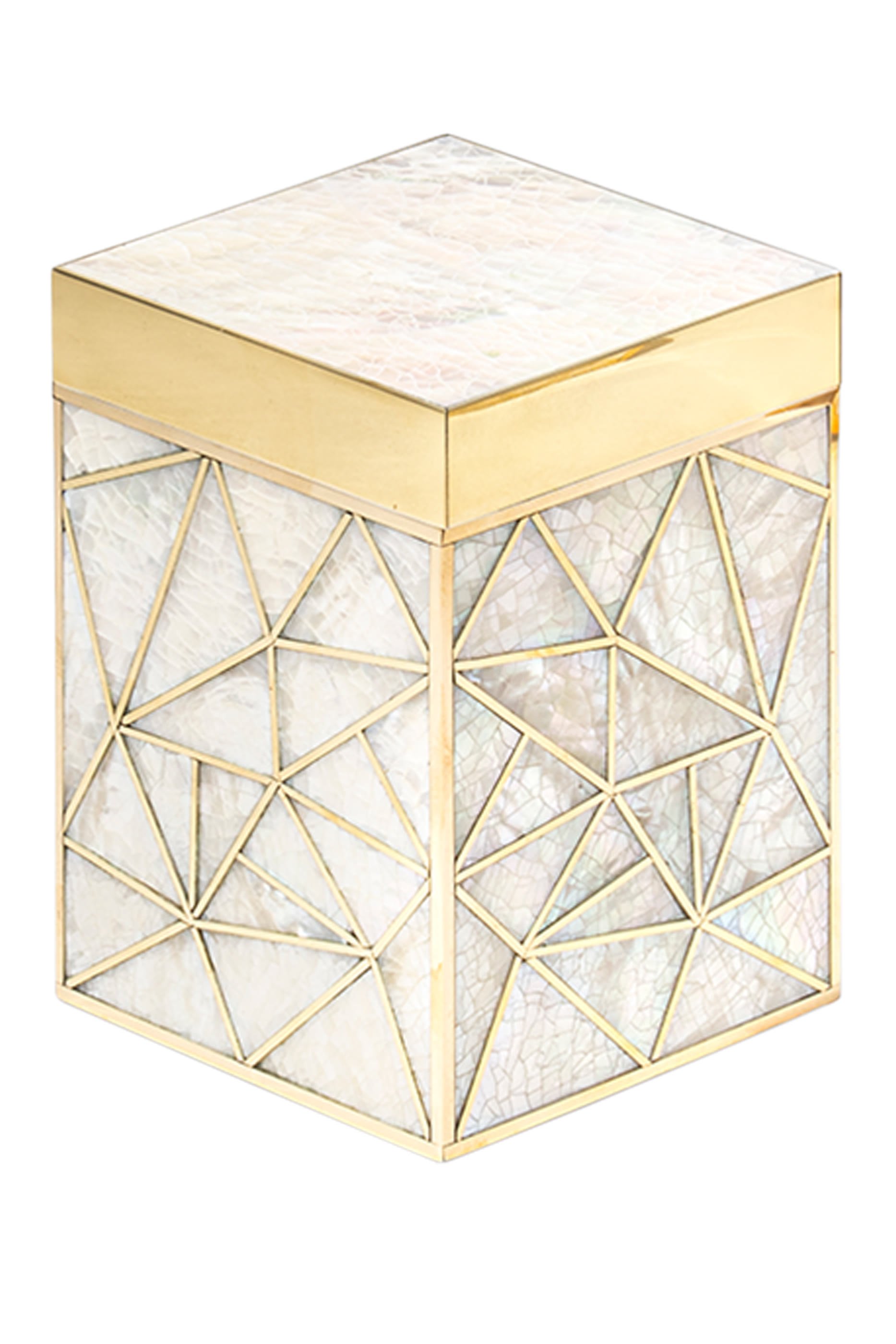 Crackled Mop Shell Box with Cover