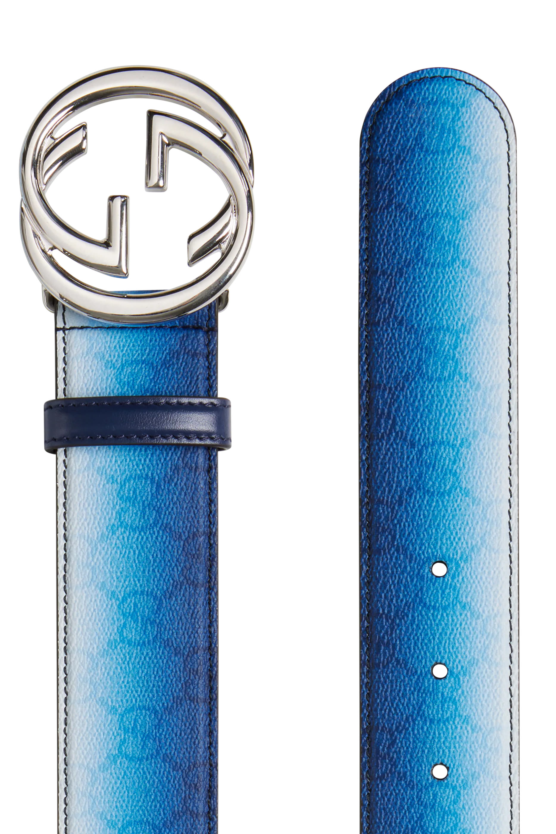 حزام كروما بحلية حرفي شعار الماركة بتصميم متداخل